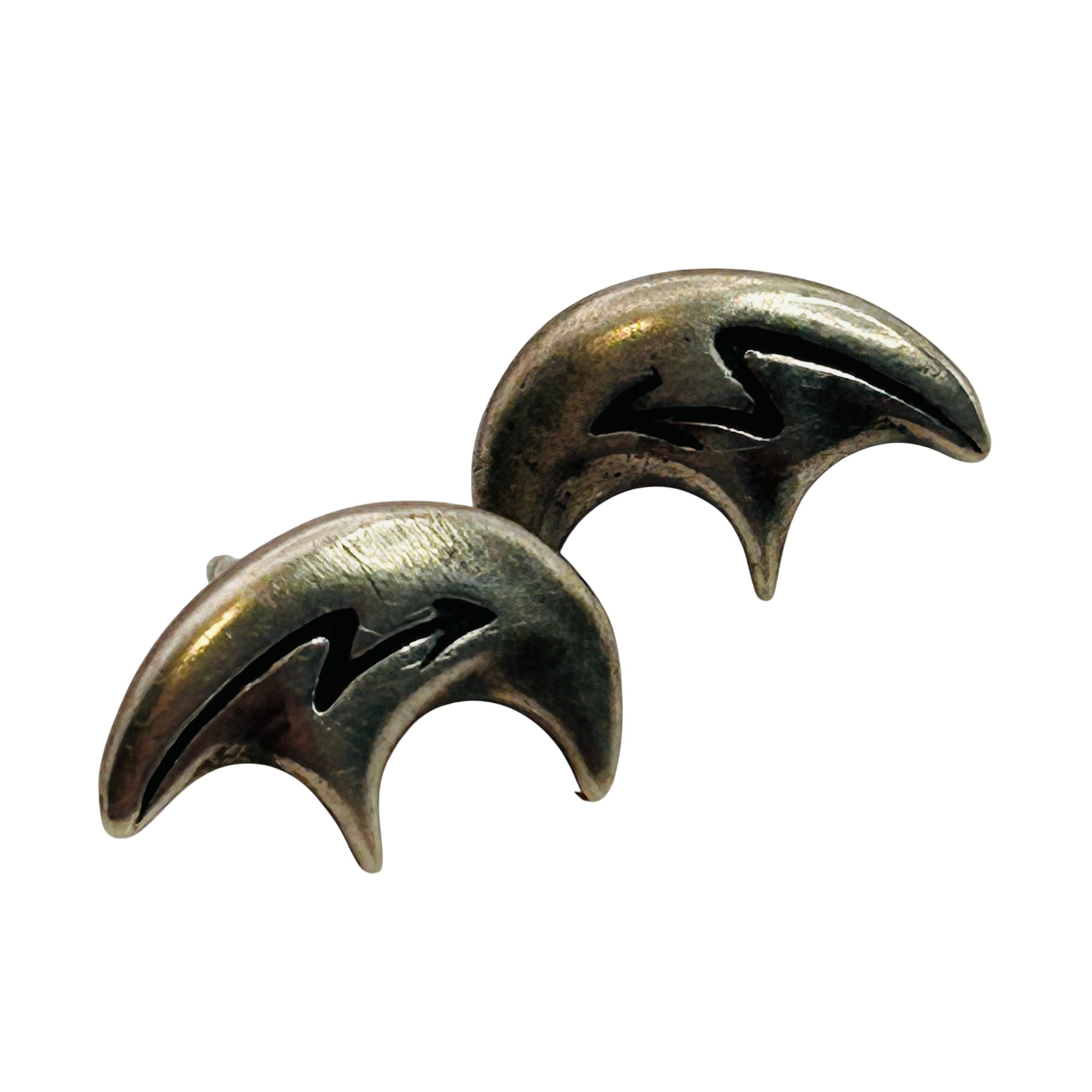 Vintage Navajo Sterling Bear Earrings