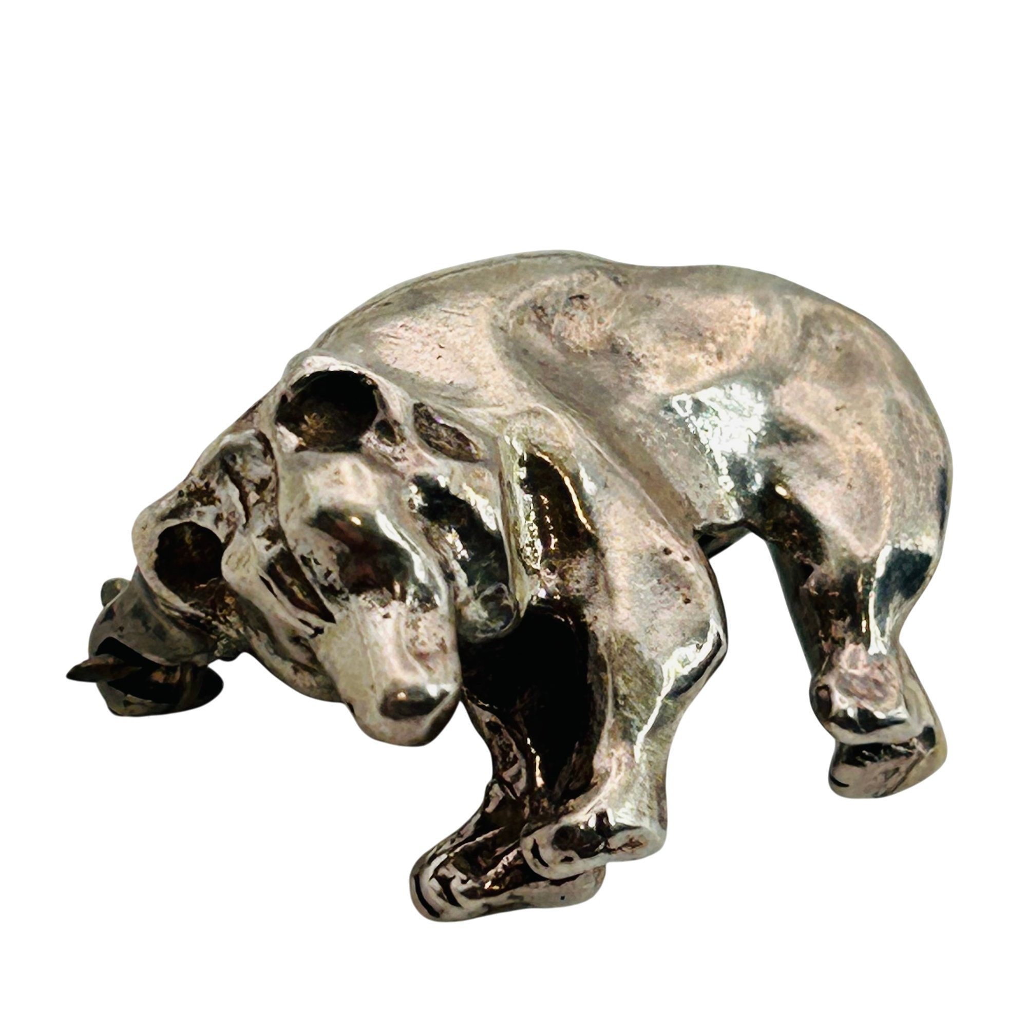 Southwest Sterling Bear Pendant/Brooch