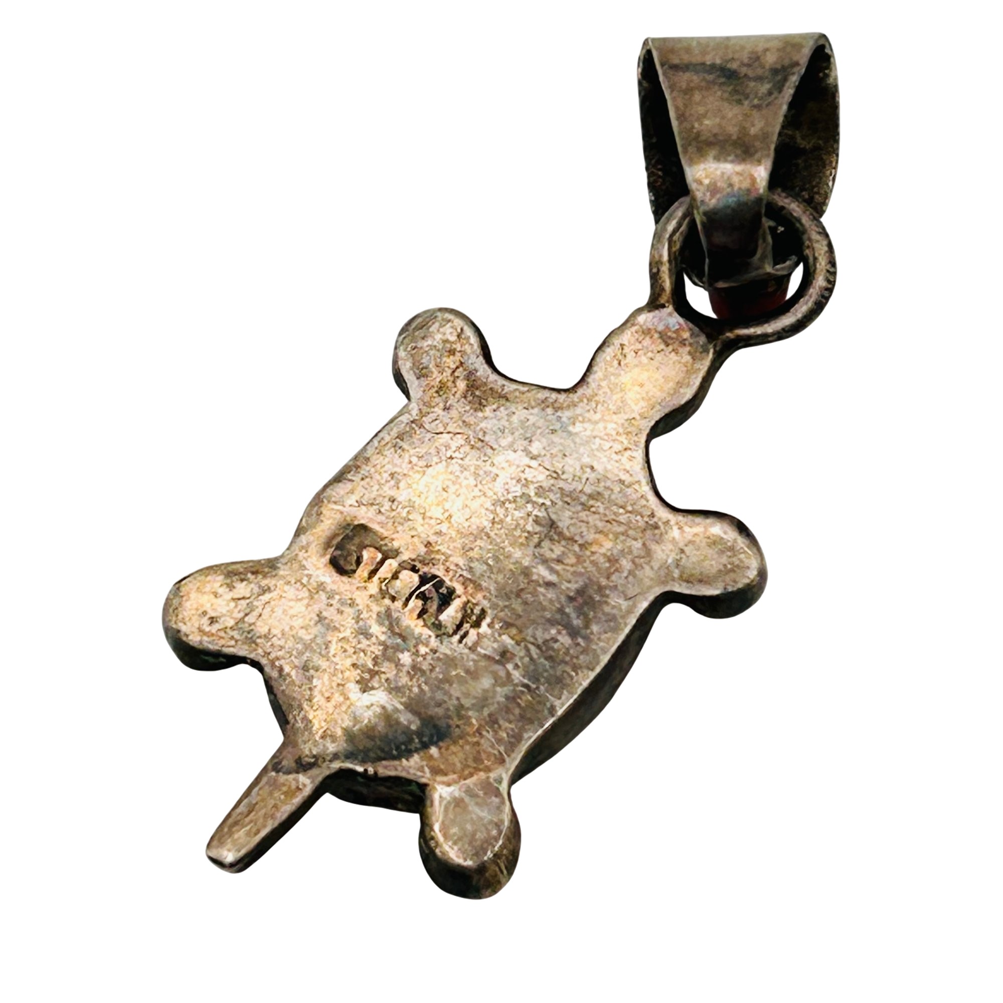Sterling Coral Turtle Pendant