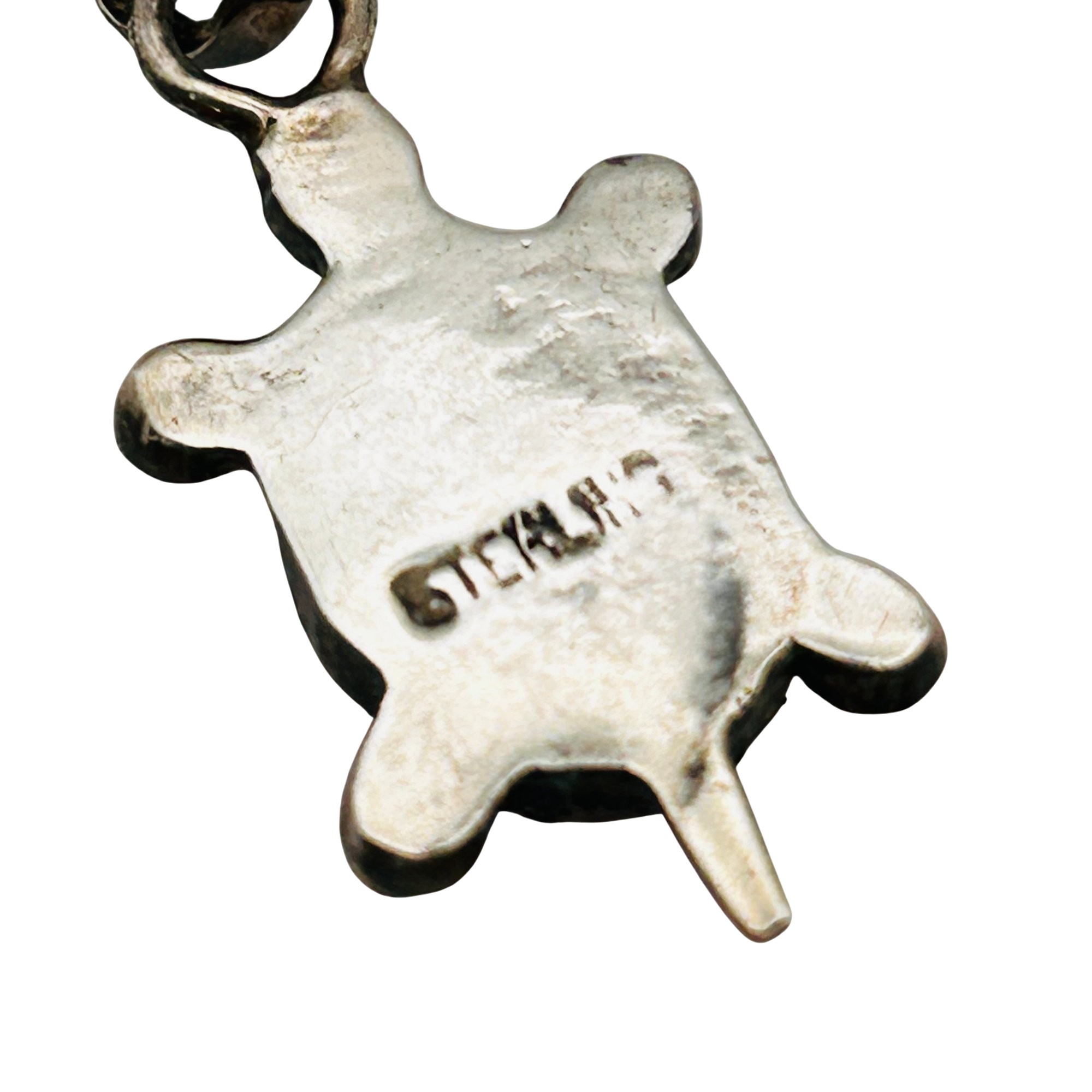 Sterling Coral Turtle Pendant