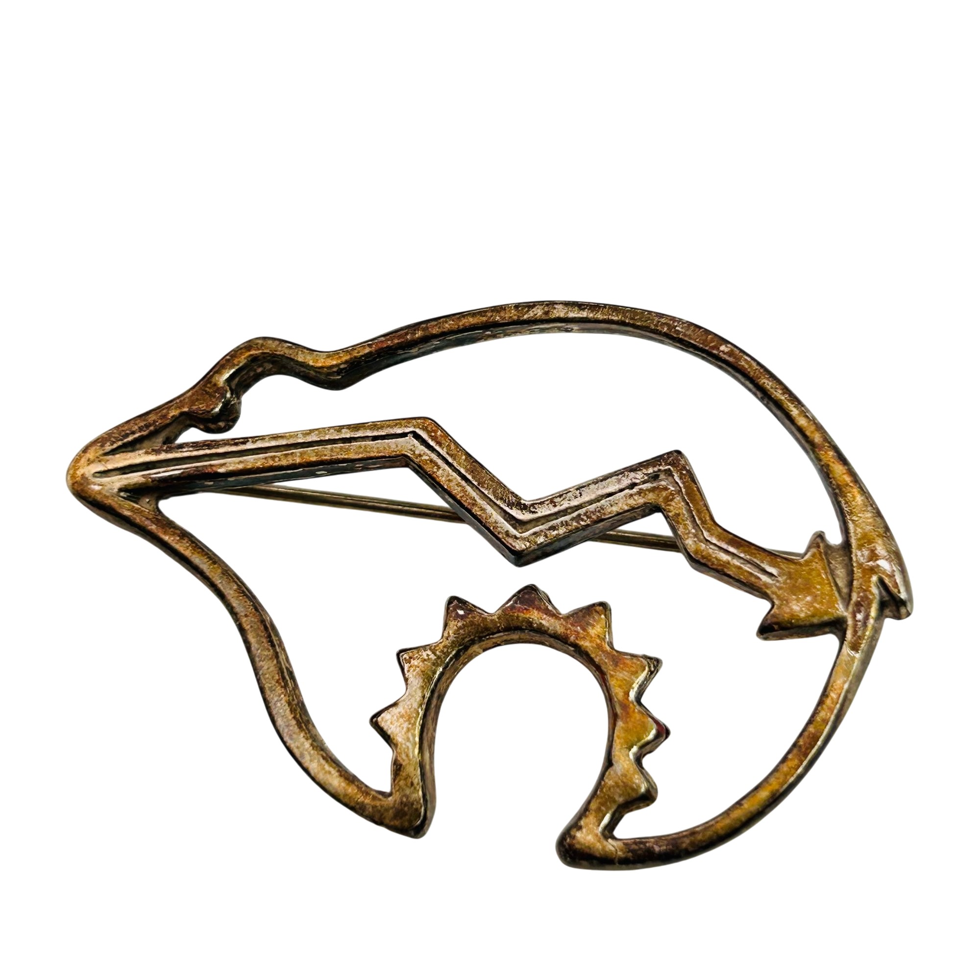 Native Sterling Spirit Bear Brooch
