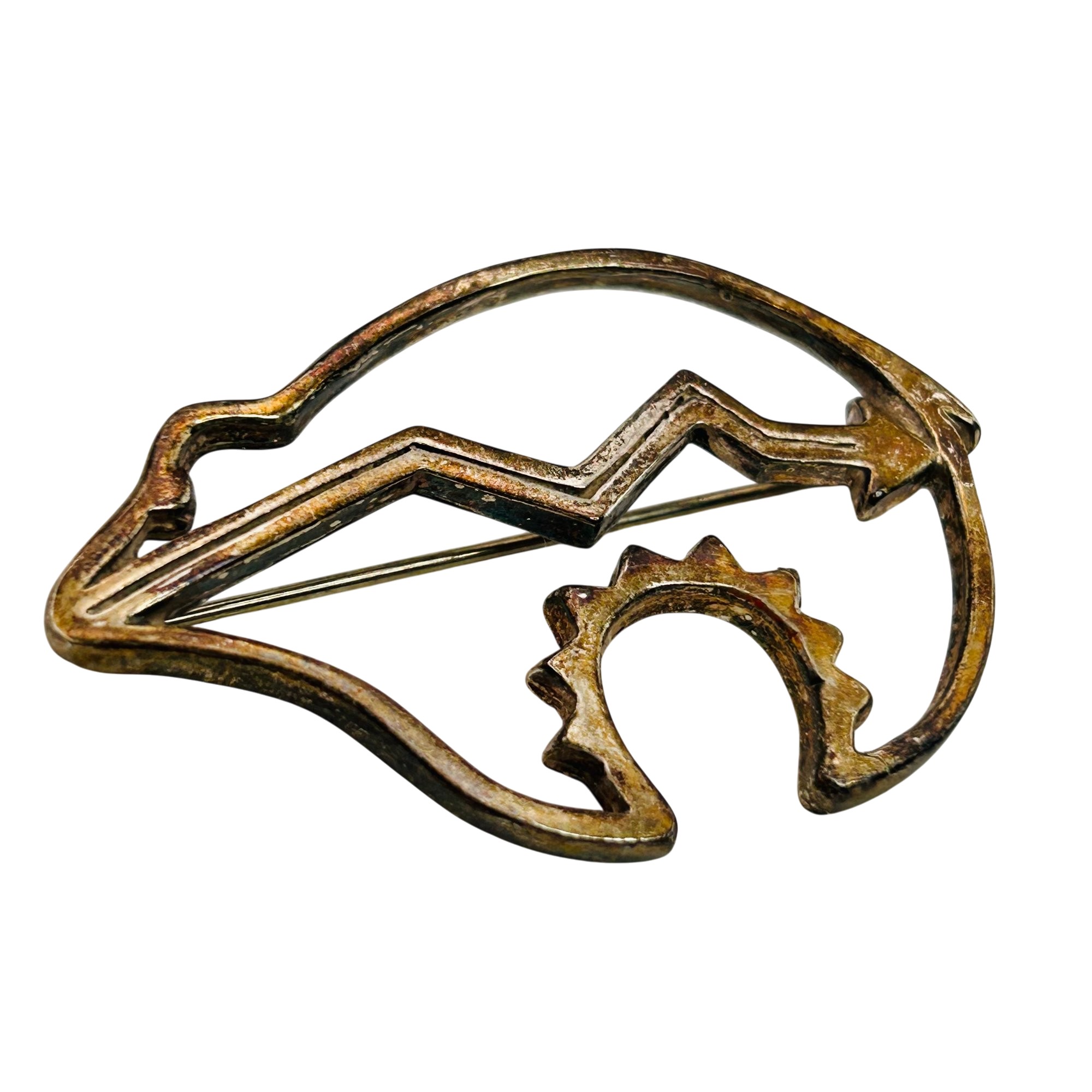 Native Sterling Spirit Bear Brooch