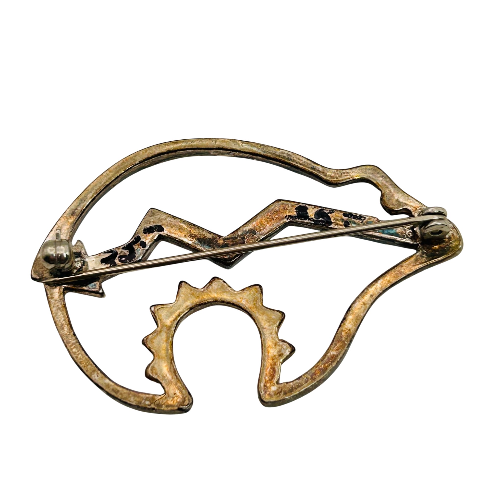 Native Sterling Spirit Bear Brooch