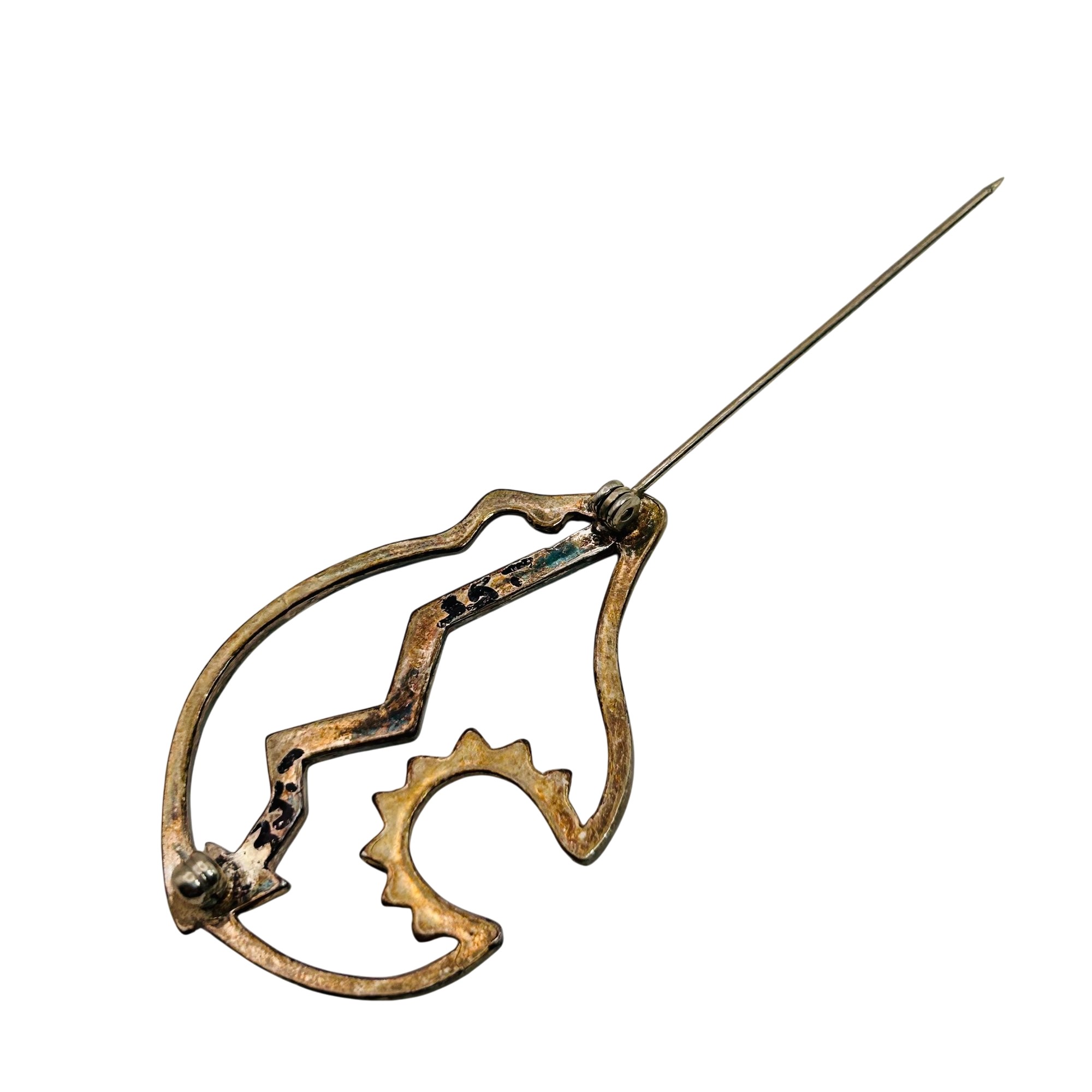 Native Sterling Spirit Bear Brooch