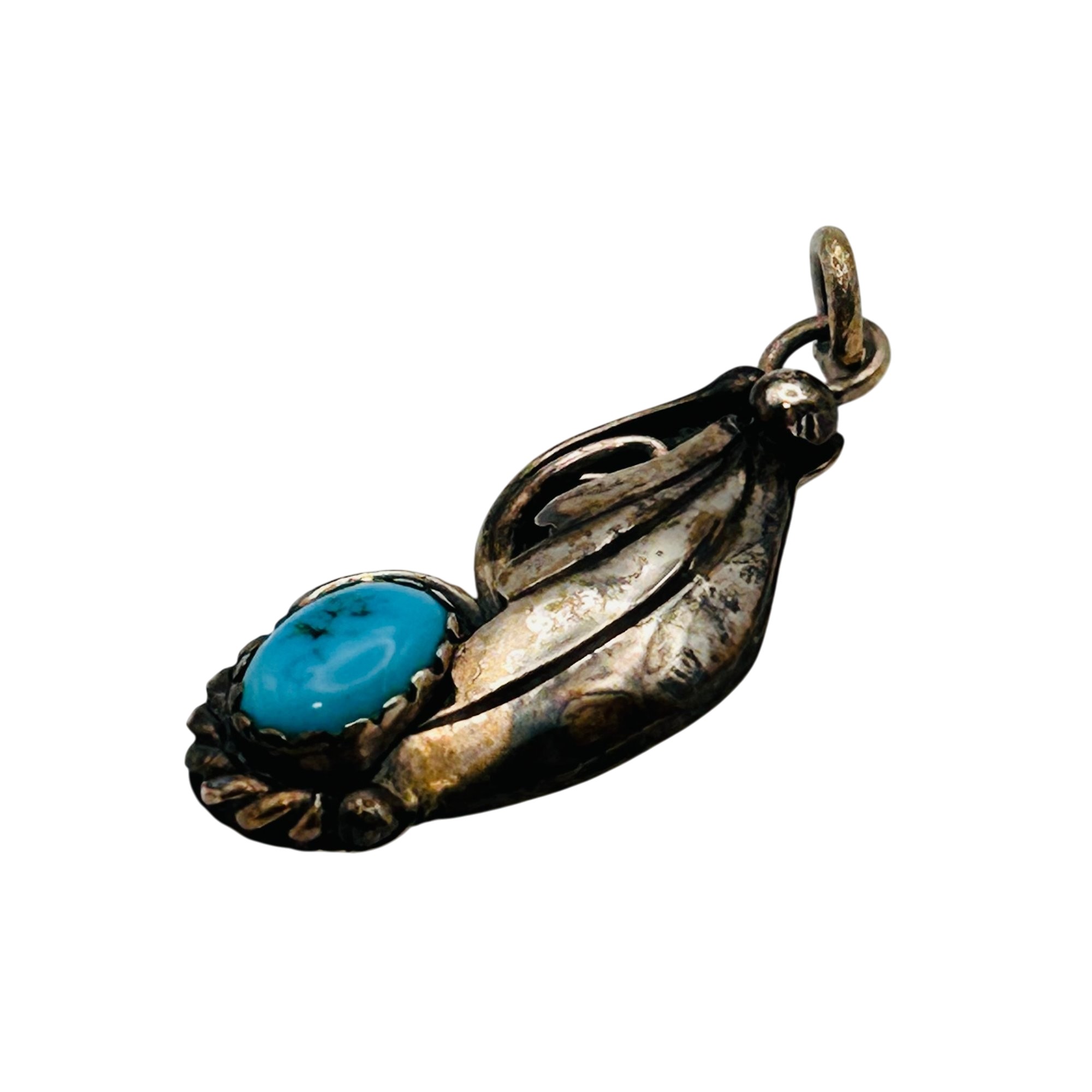 L. Charley Navajo Sterling Turquoise Pendant