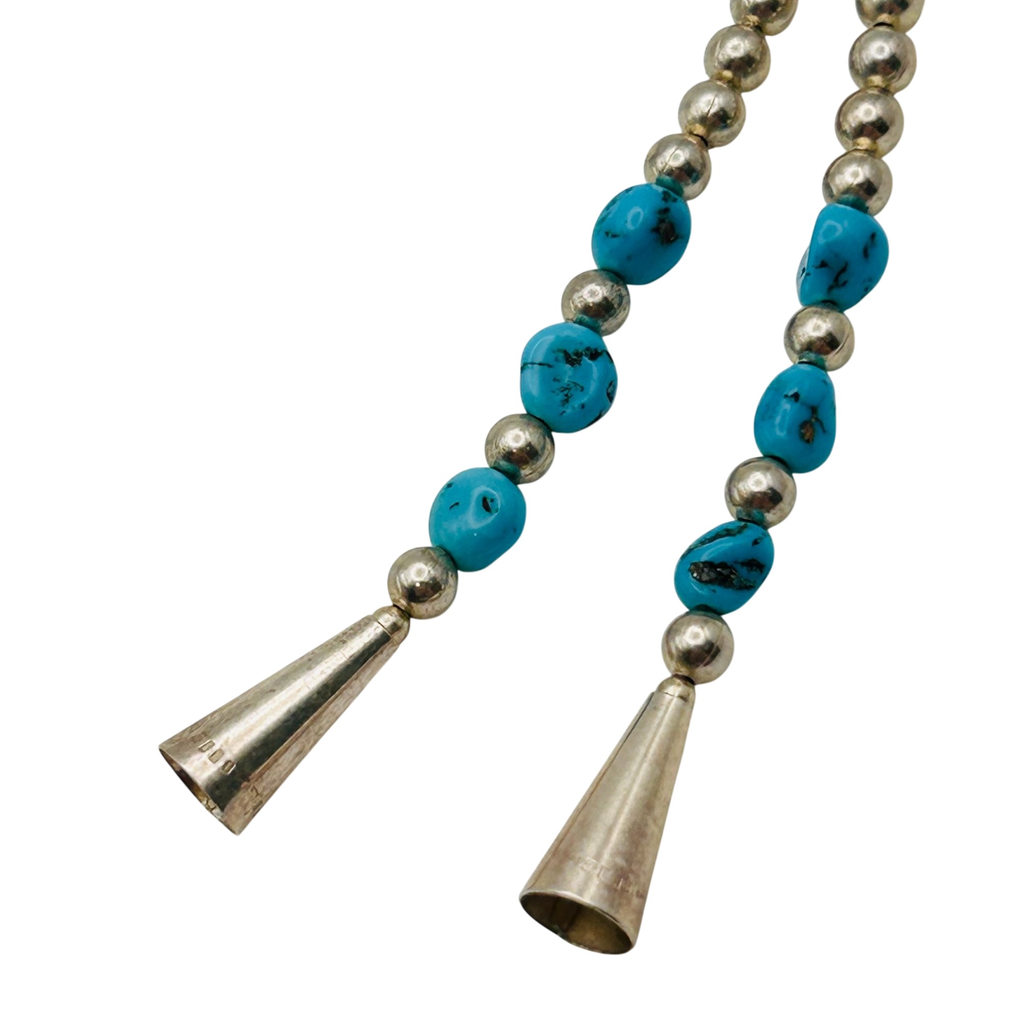 Southwest Sterling Bead Turquoise Earrings