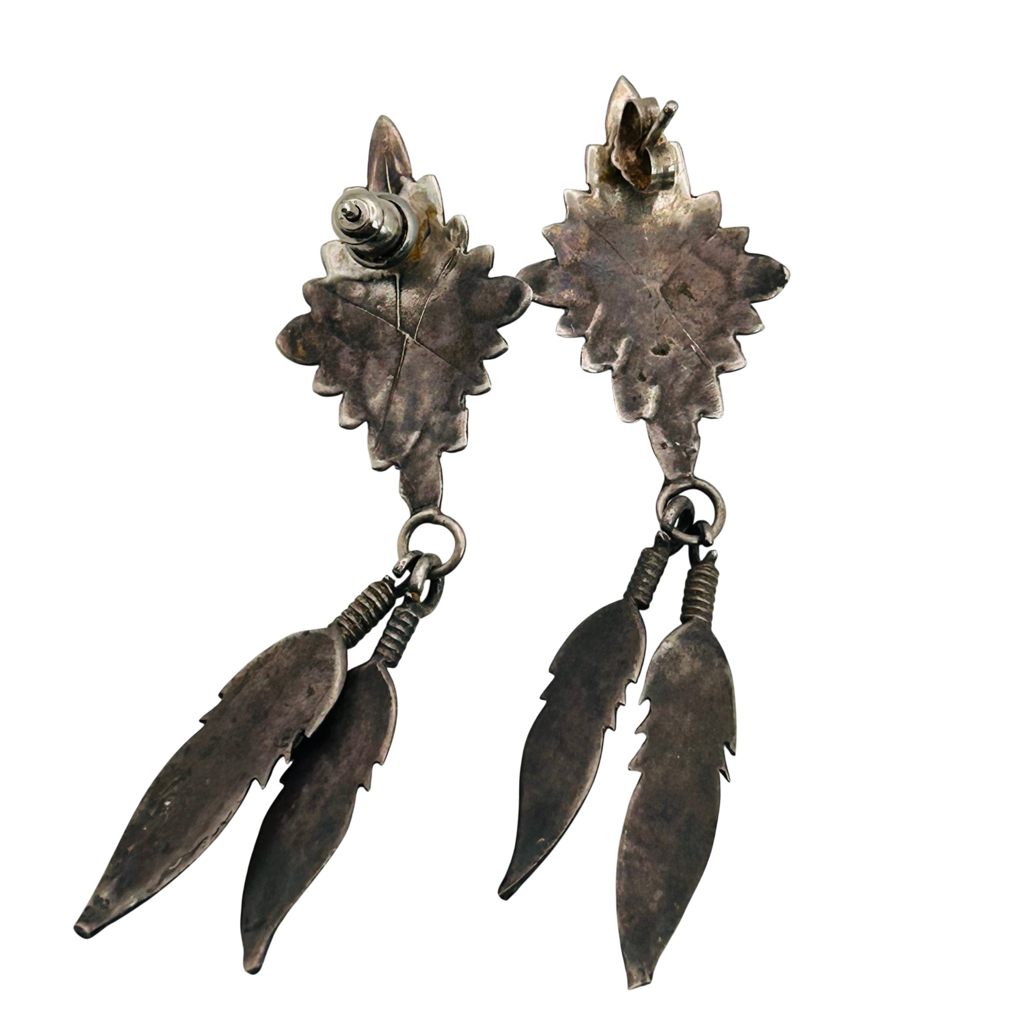 Southwest Sterling Mother Of Pearl Earrings