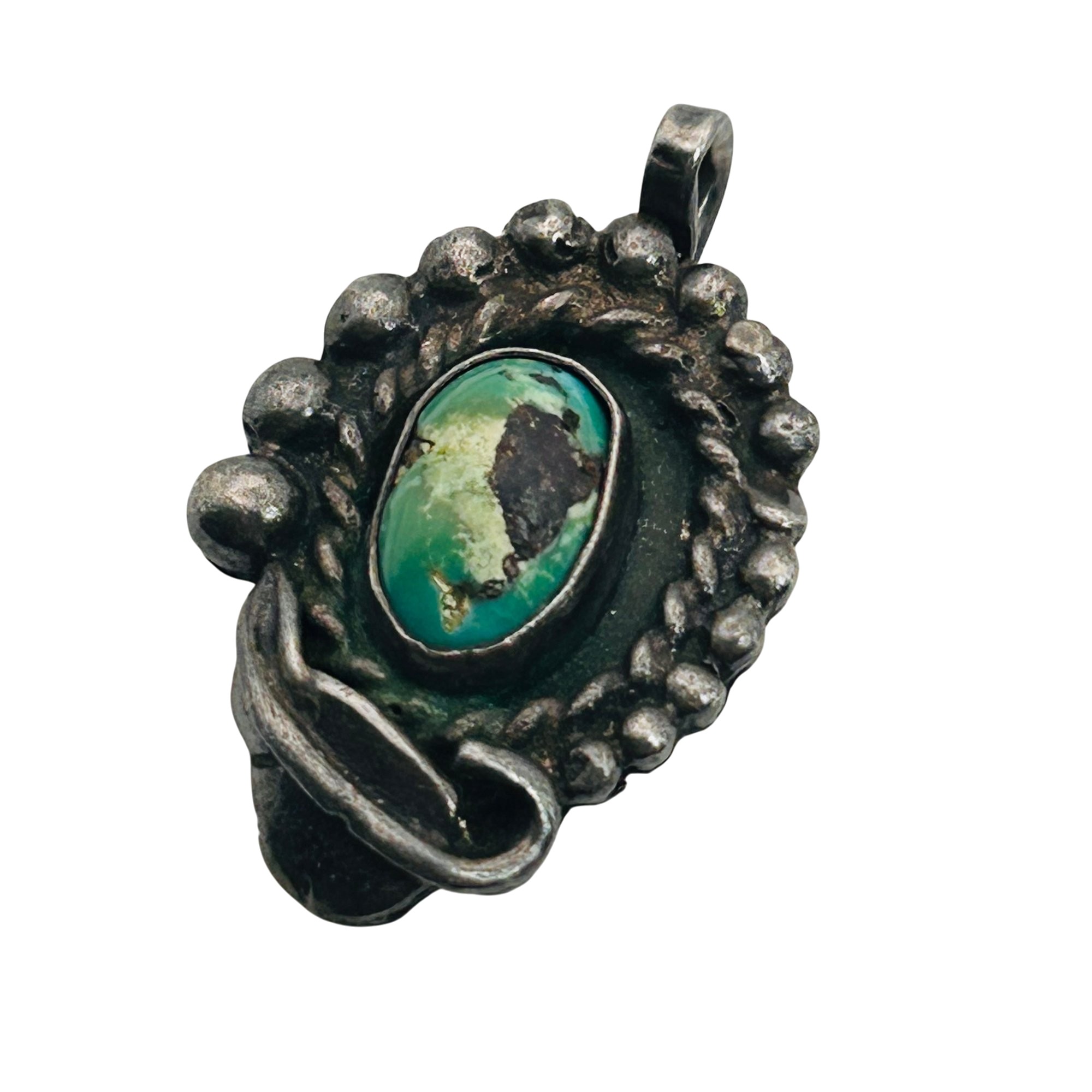Vintage Navajo Sterling Turquoise Pendant