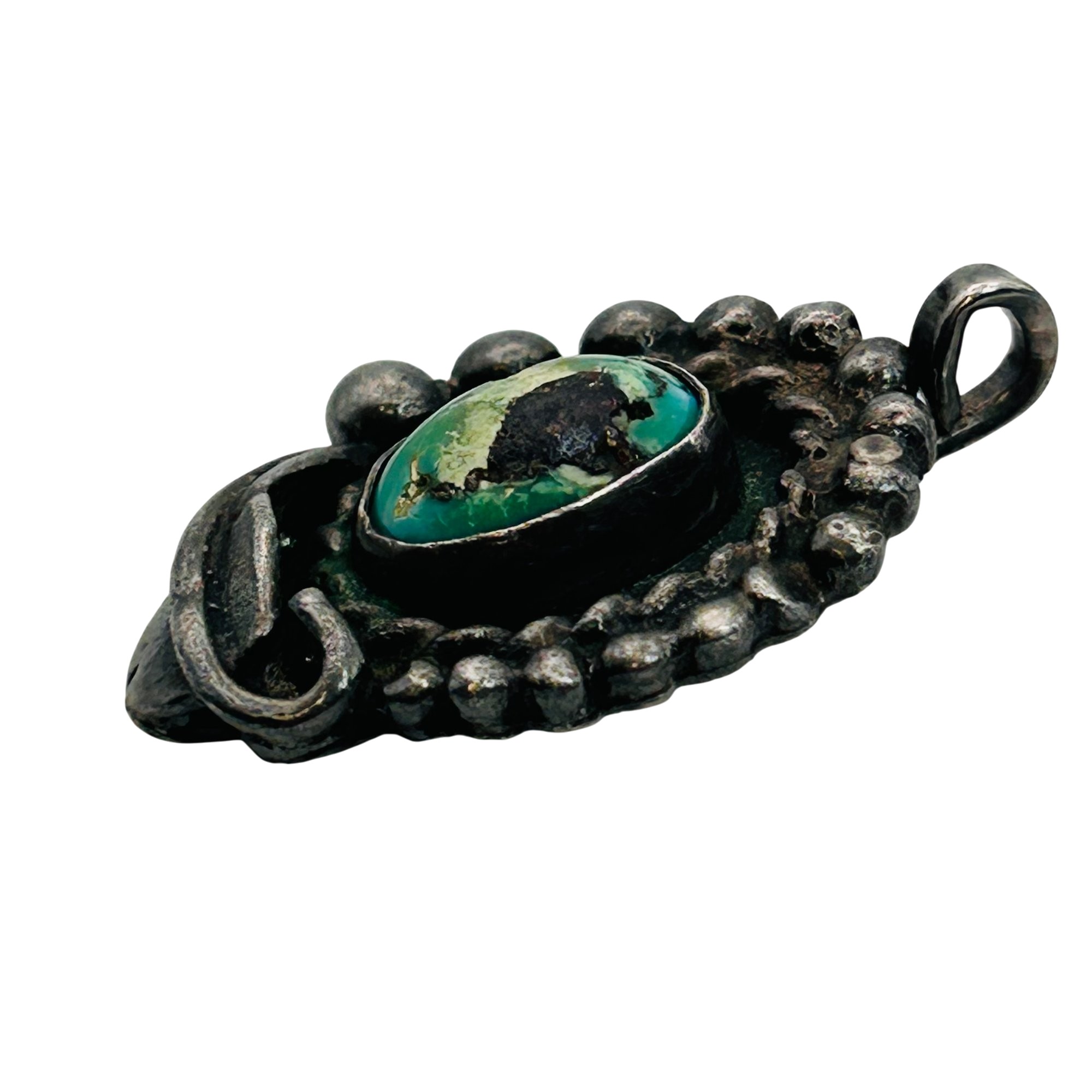 Vintage Navajo Sterling Turquoise Pendant