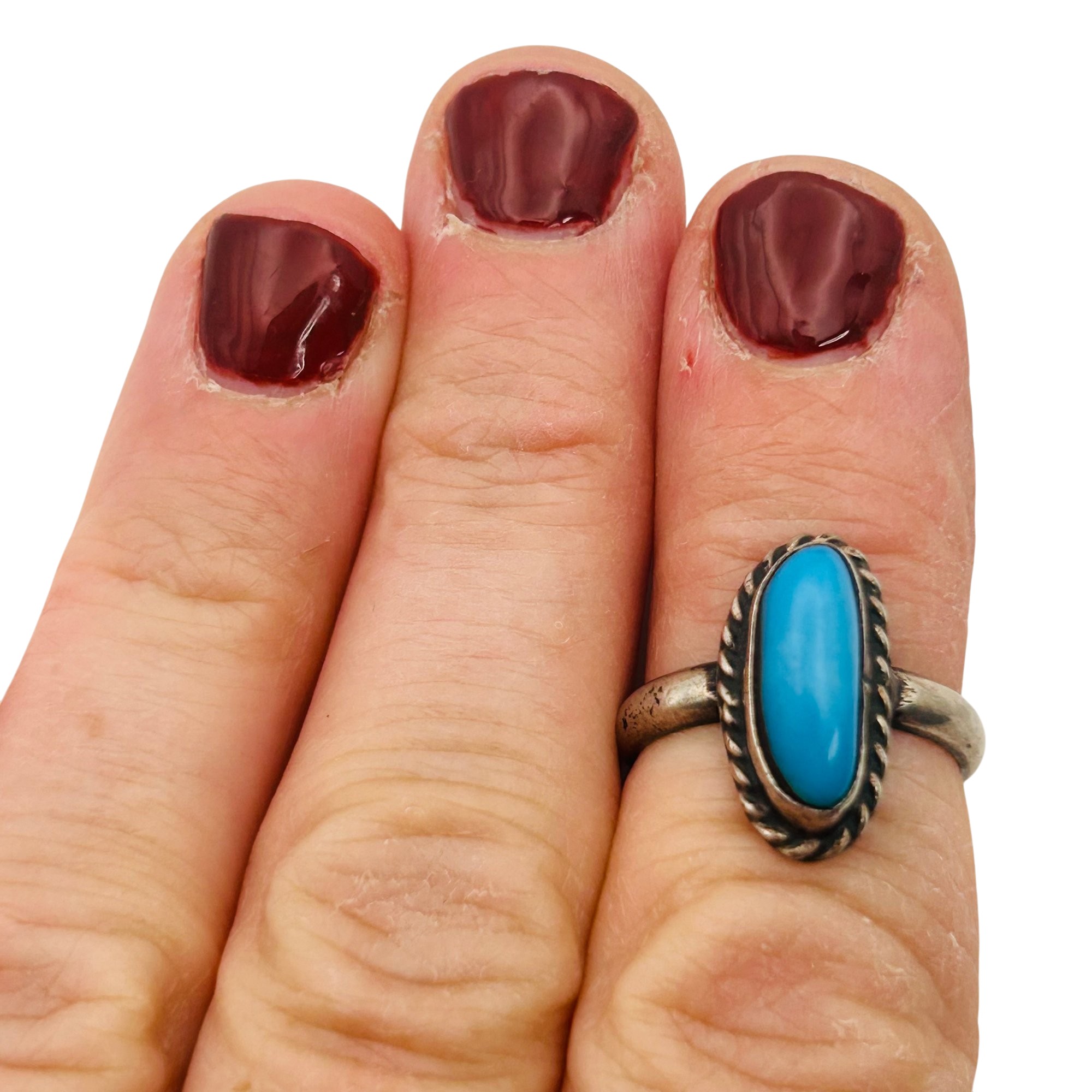 Navajo Sterling Turquoise Ring Sz 5.5