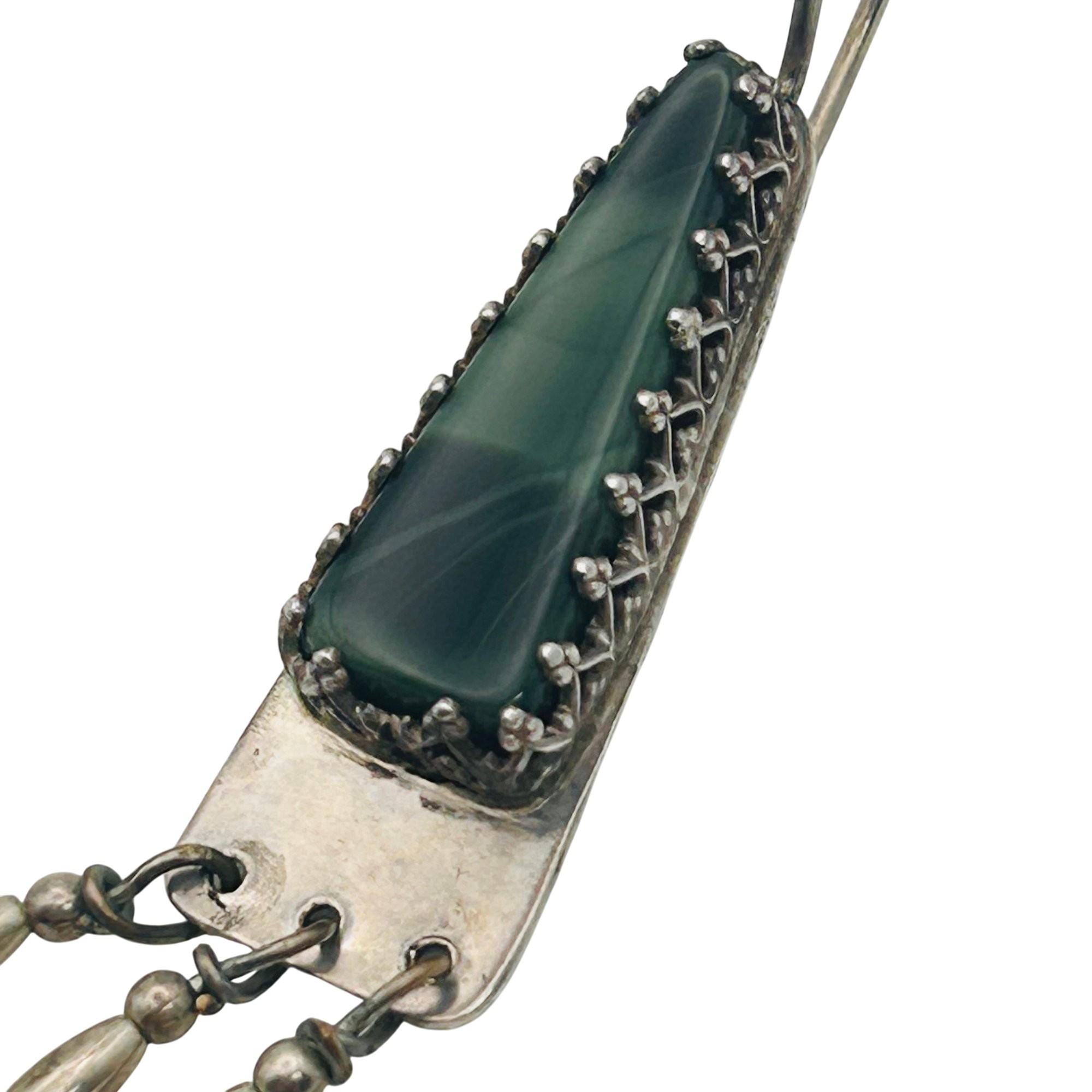 Southwest Sterling Malachite Earrings