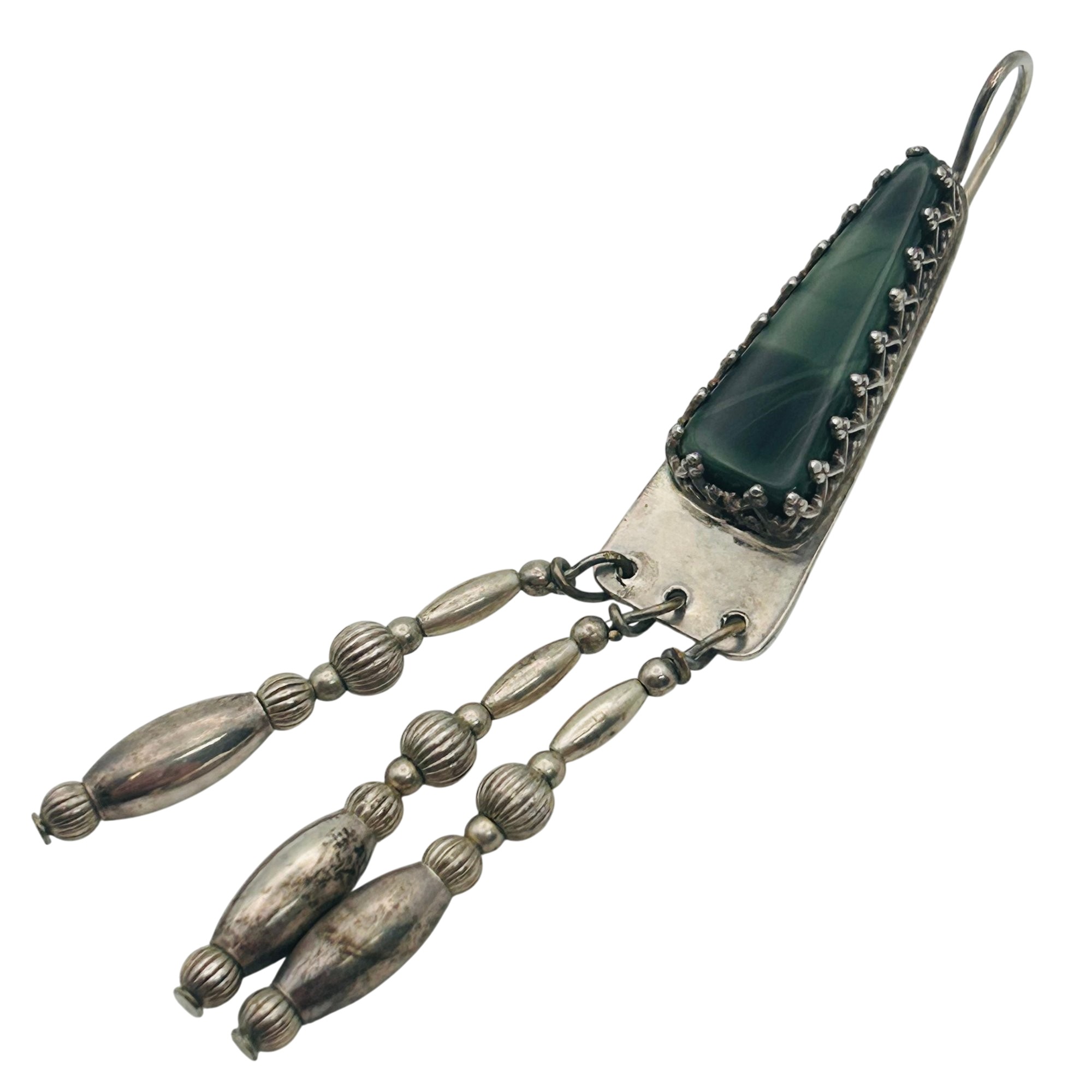 Southwest Sterling Malachite Earrings