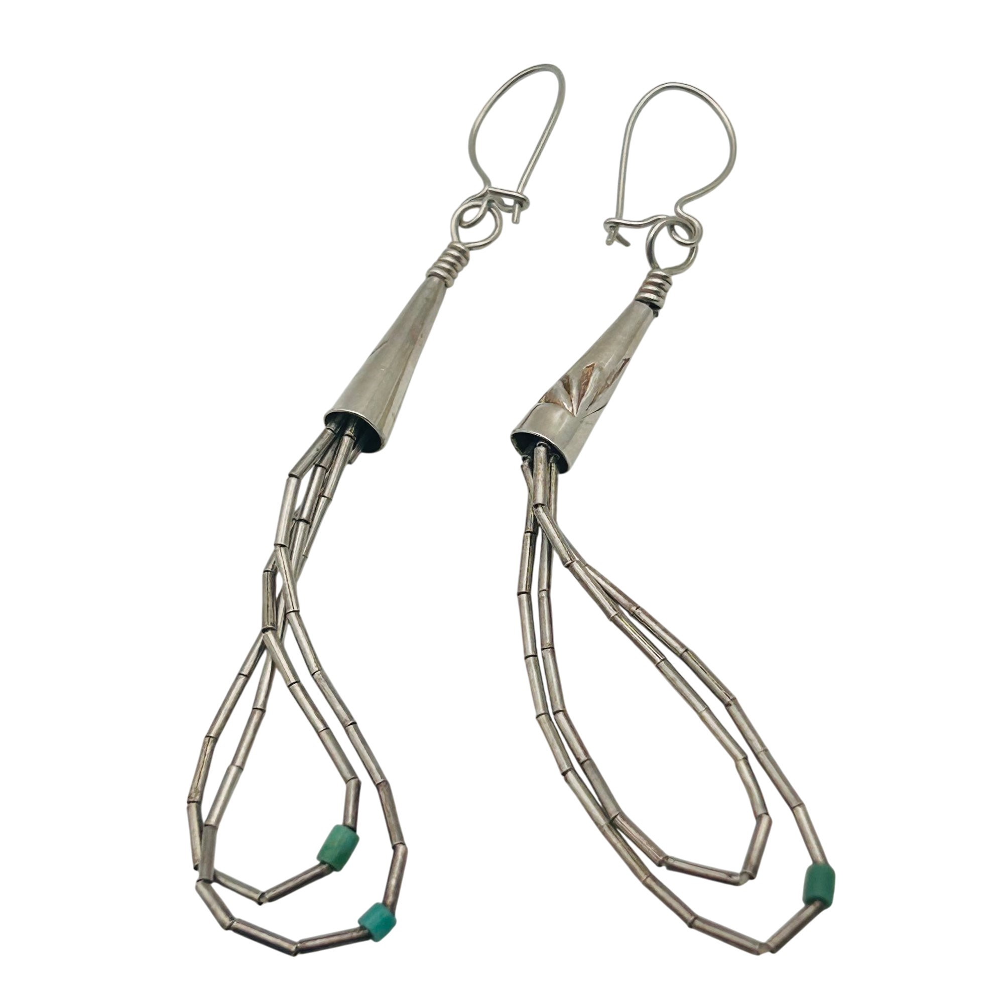Southwest Sterling Liquid Silver Earrings