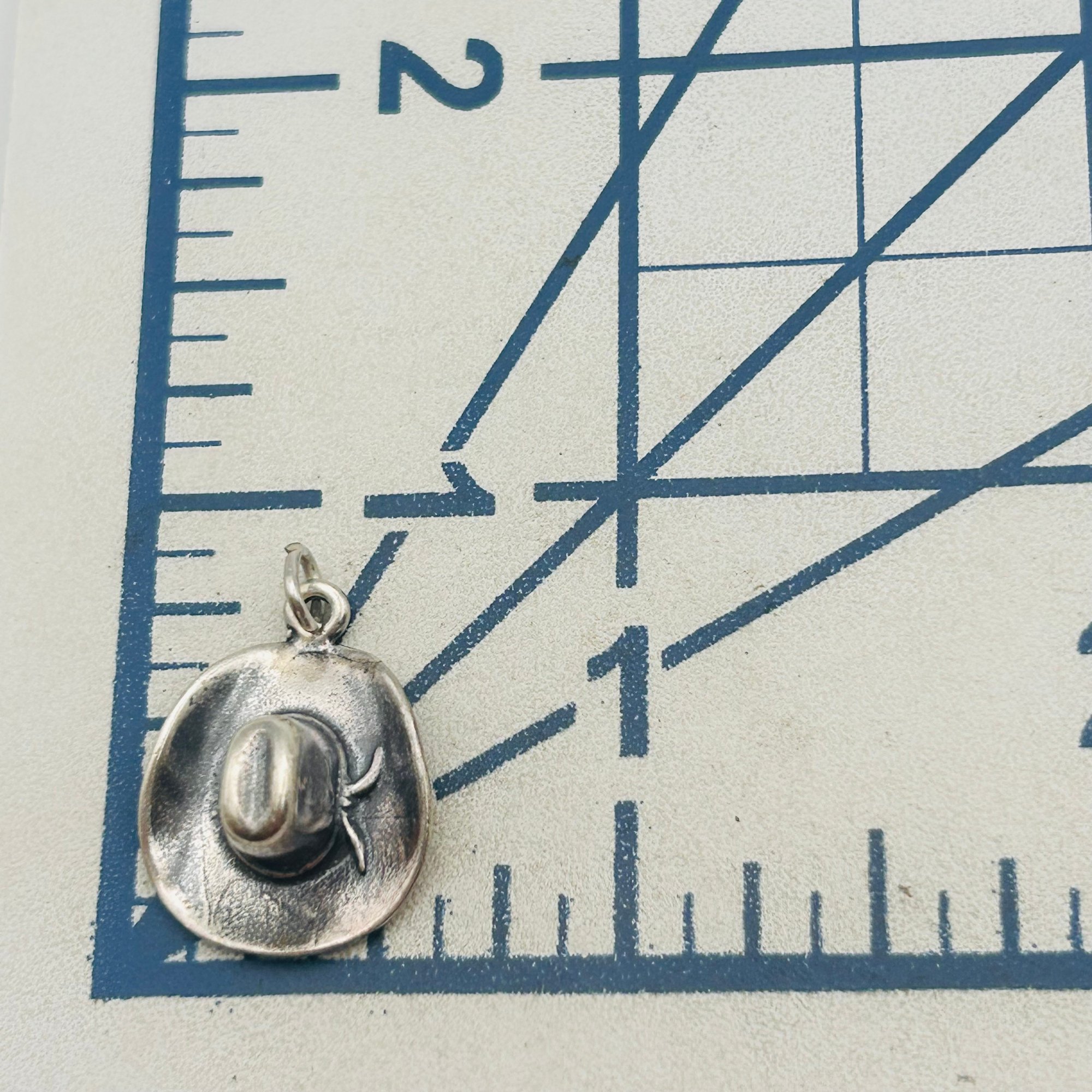 Southwest Sterling Cowboy Hat Charm