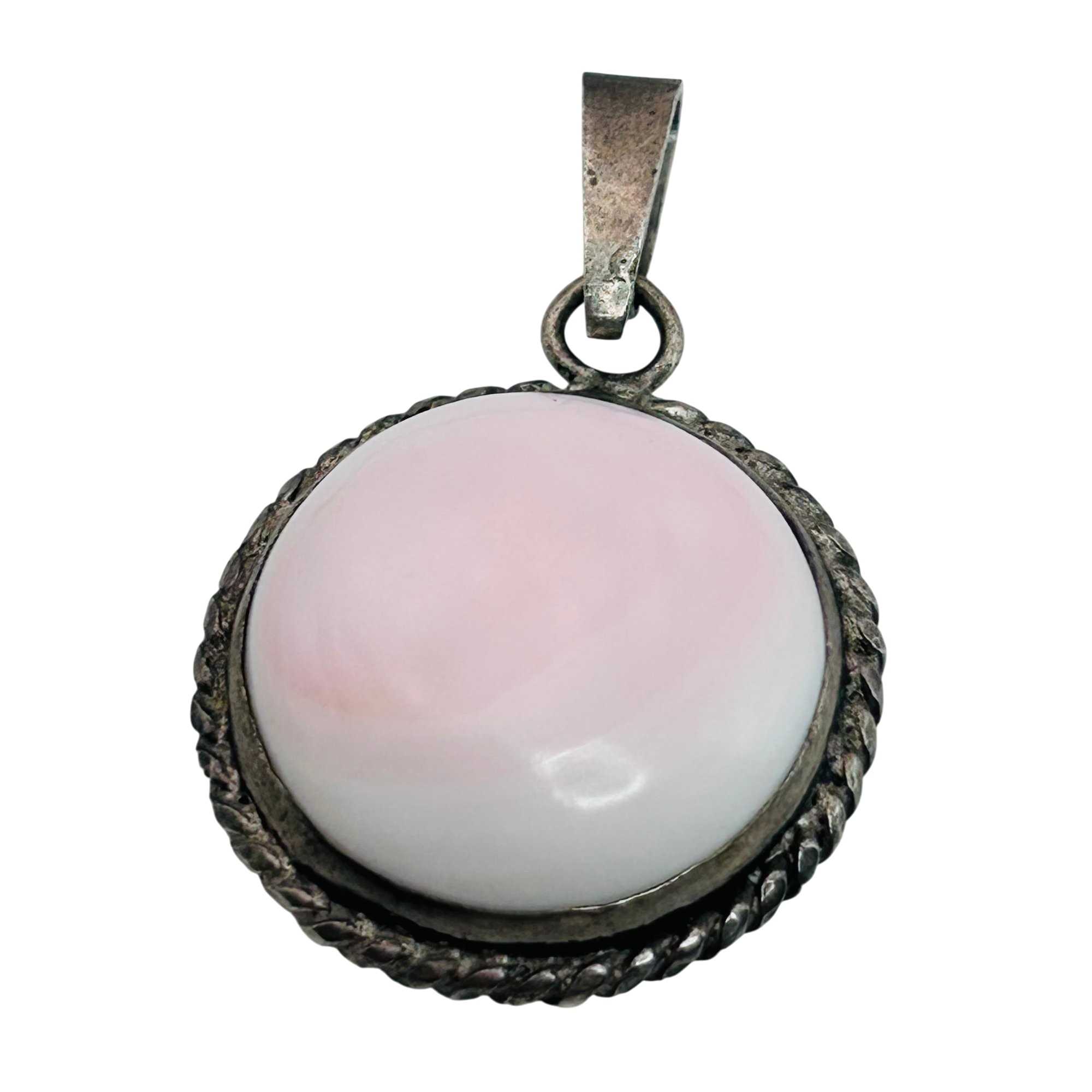 Southwest Sterling Pink Stone Pendant