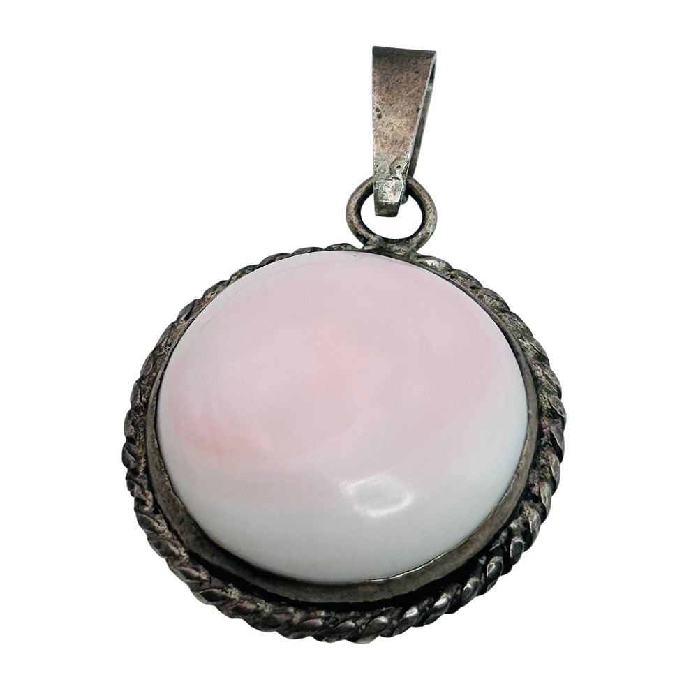 Lot 295: Southwest Sterling Pink Stone Pendant