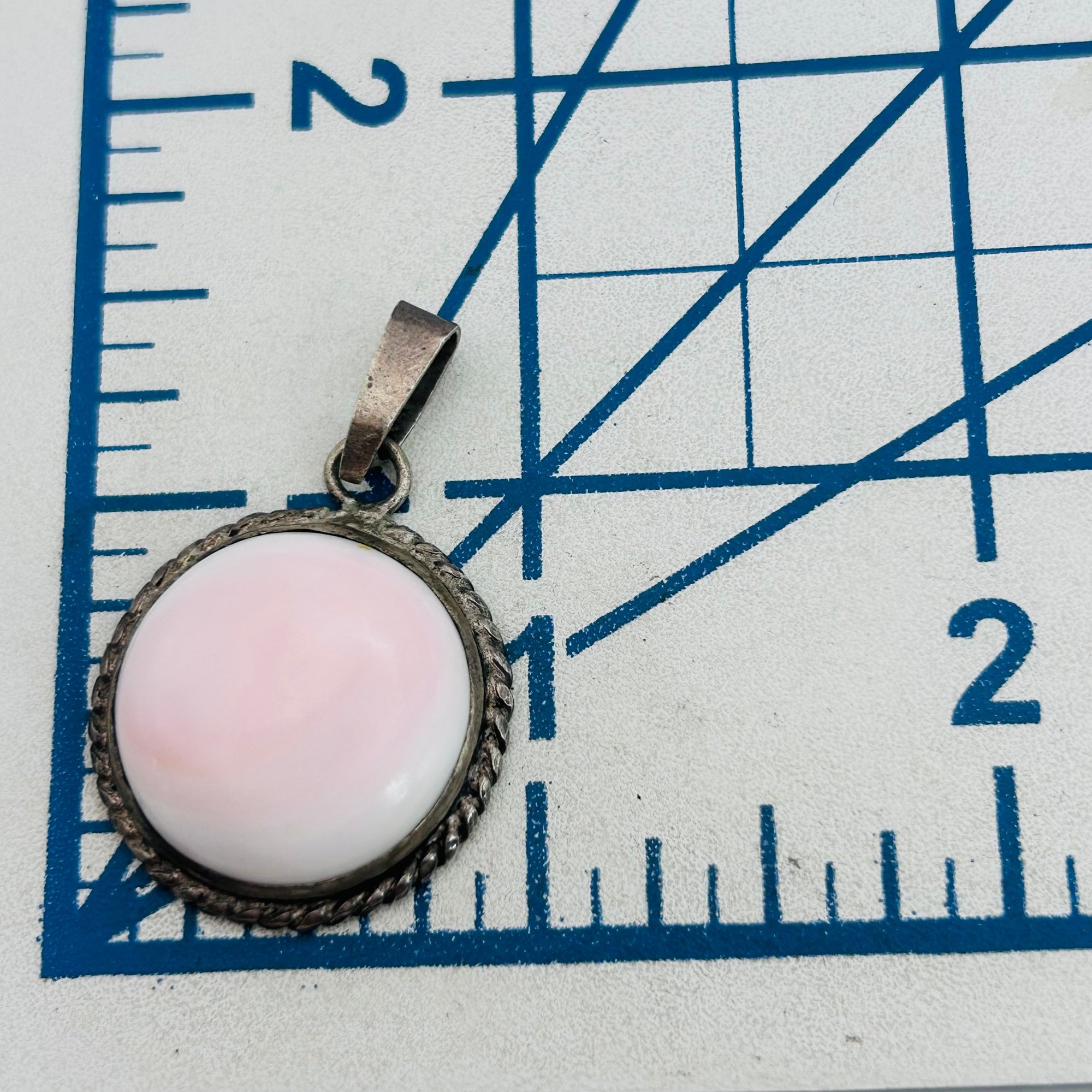 Southwest Sterling Pink Stone Pendant