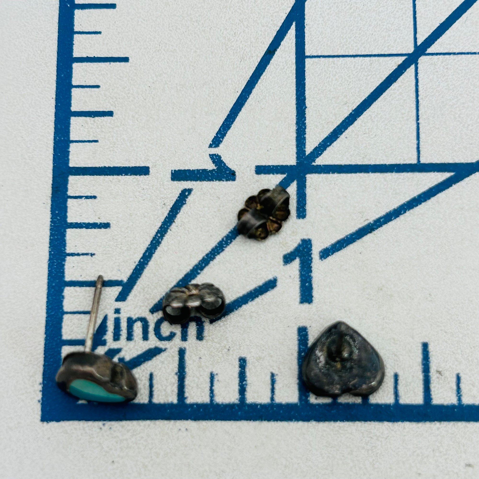 Southwest Sterling Turquoise Heart Earrings