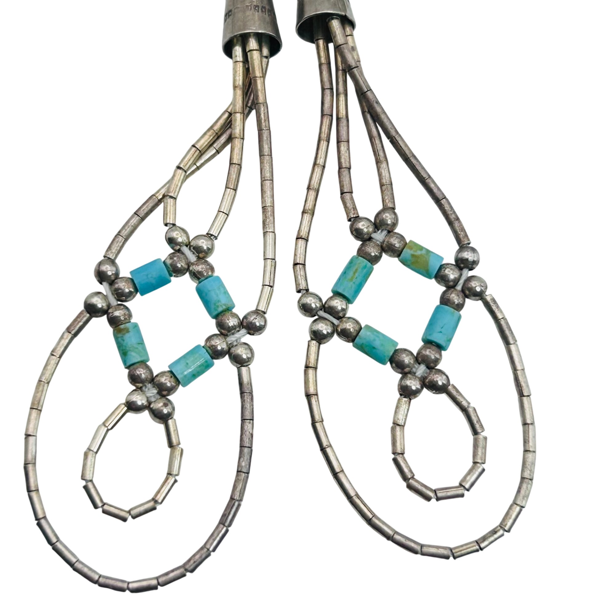 Southwest Sterling Turquoise Bead Earrings
