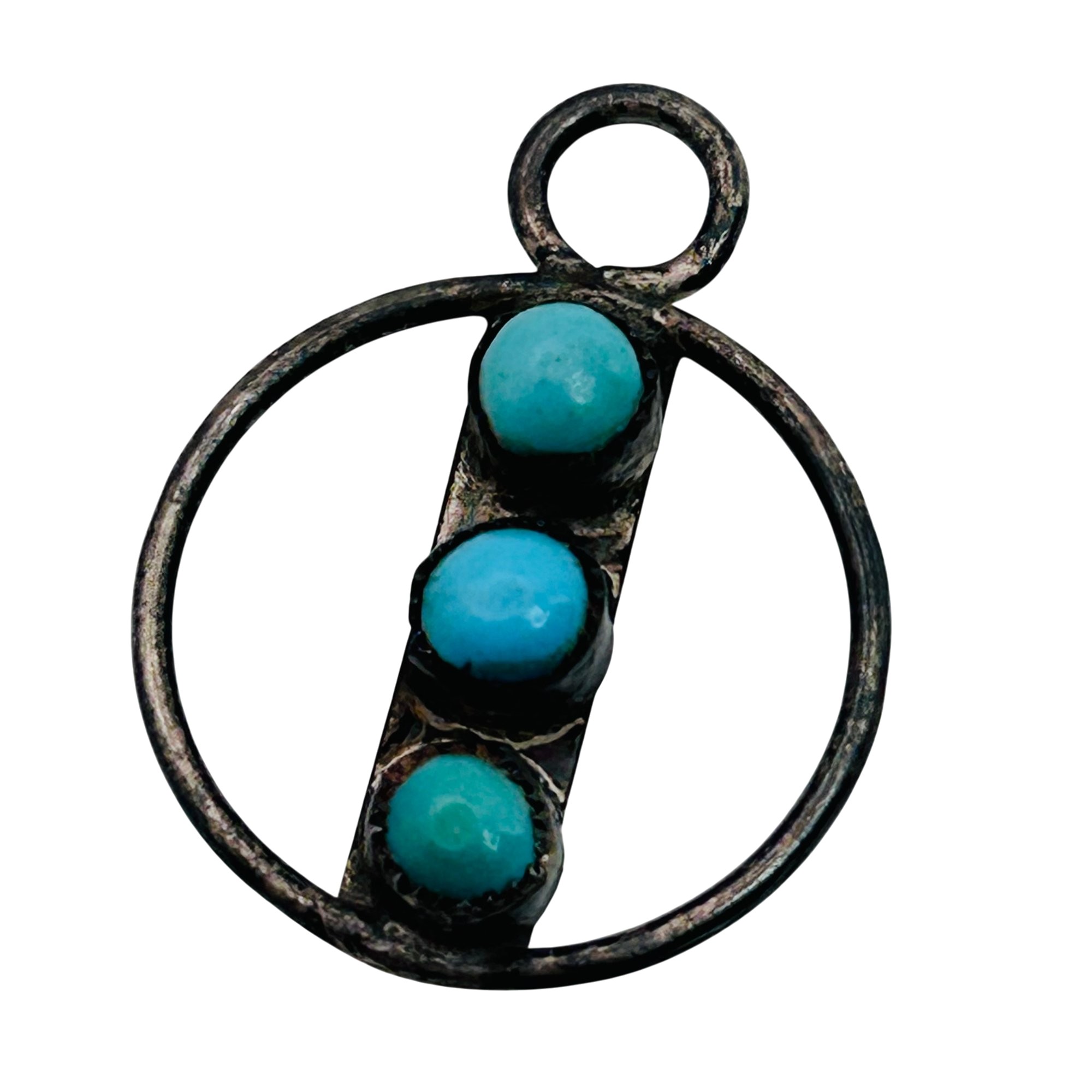 Vintage Native Sterling Turquoise Pendant