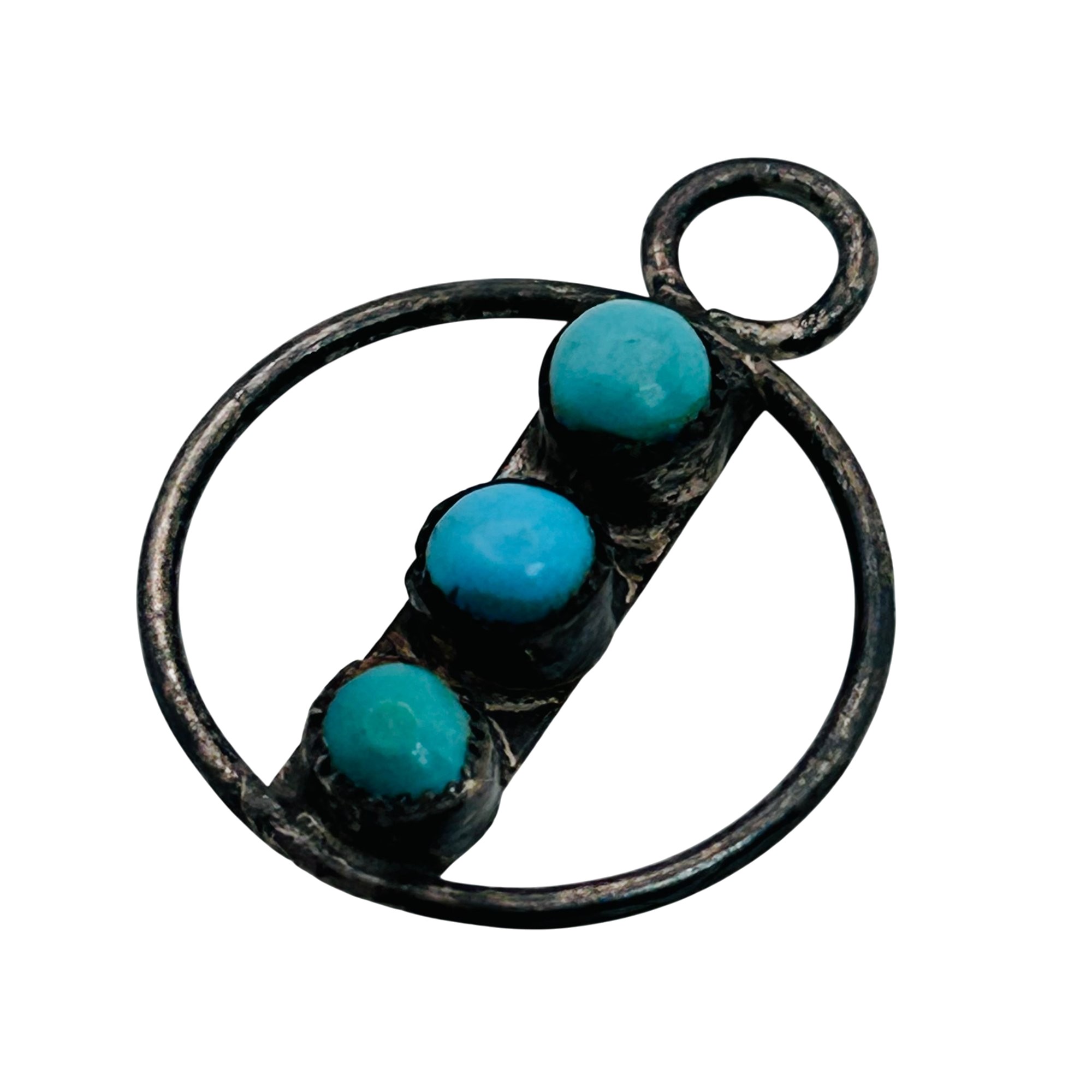 Vintage Native Sterling Turquoise Pendant