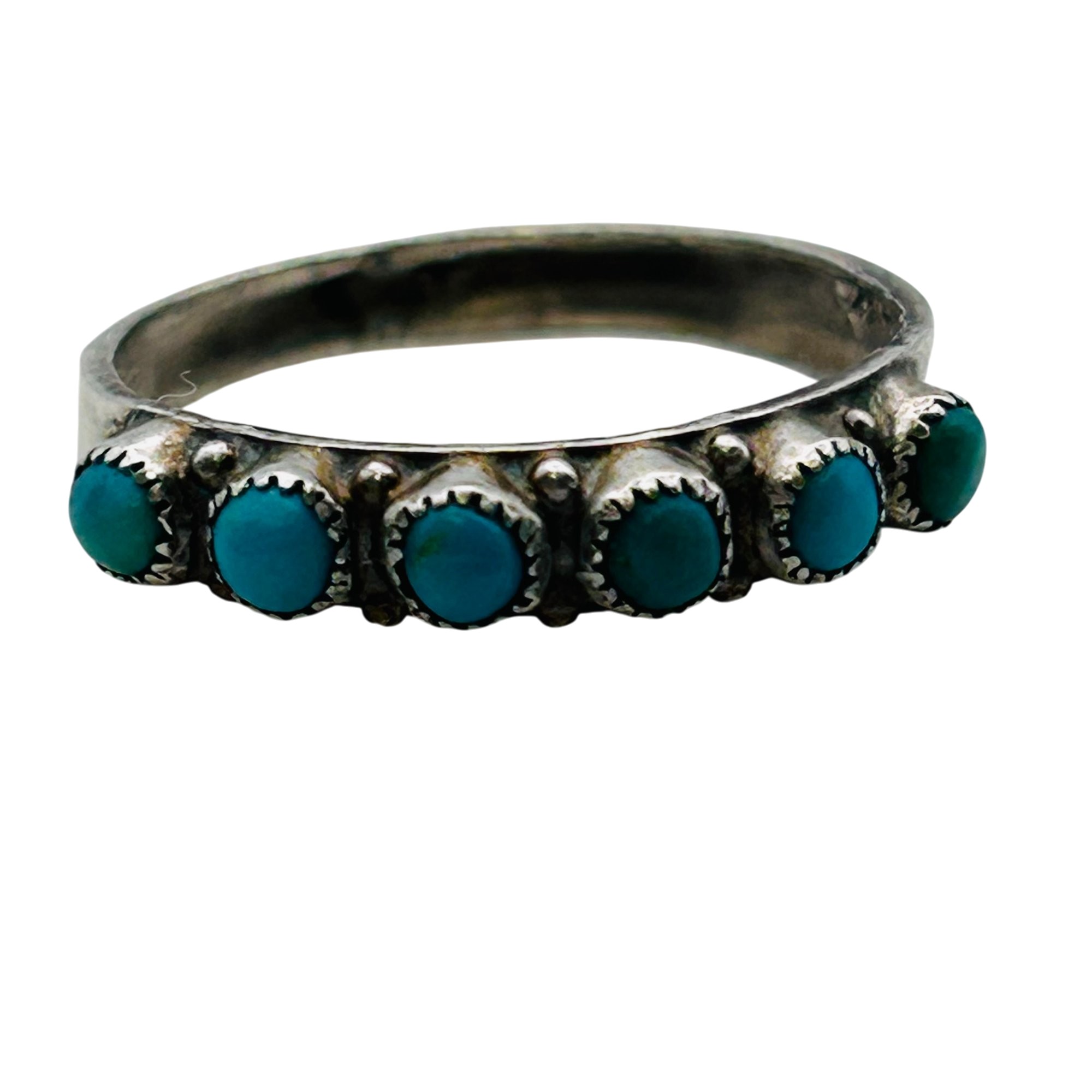 Native Sterling Snake Eye Ring Sz 5.5