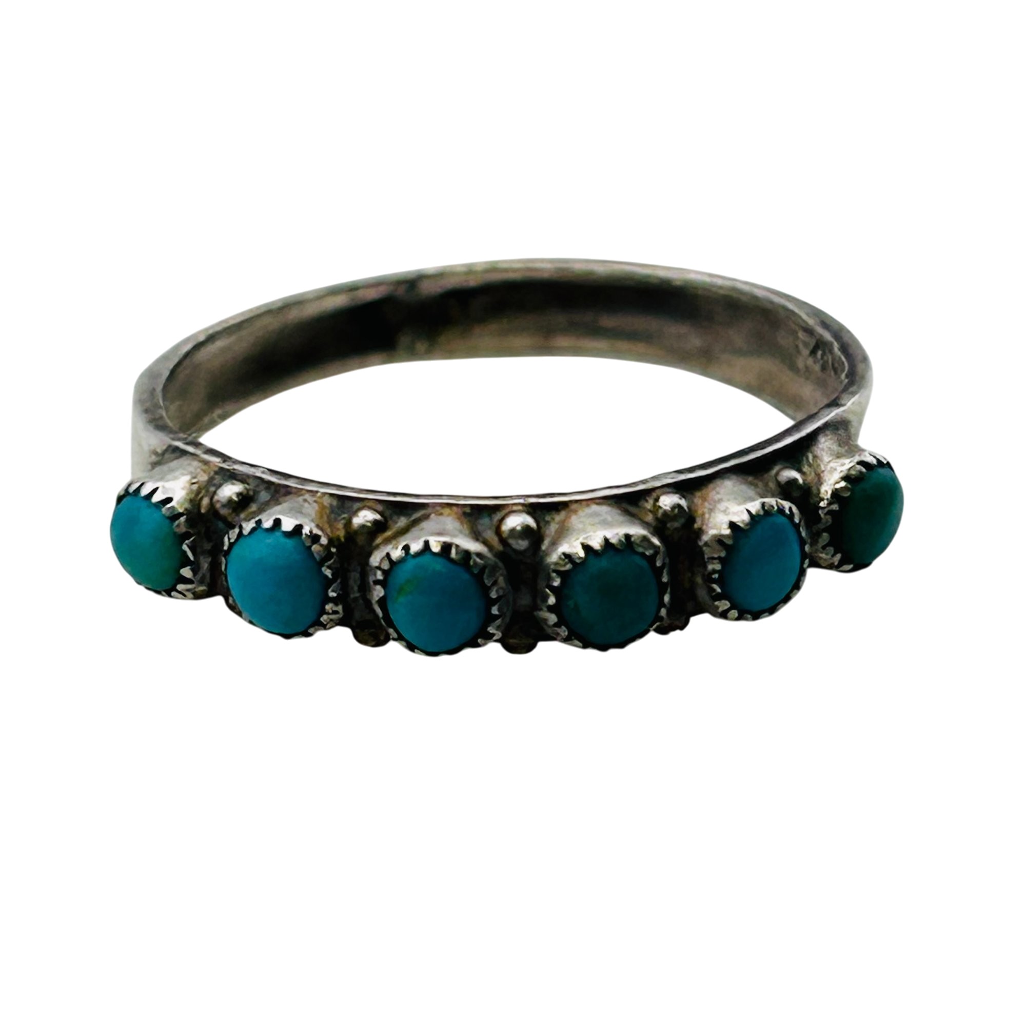 Native Sterling Snake Eye Ring Sz 5.5
