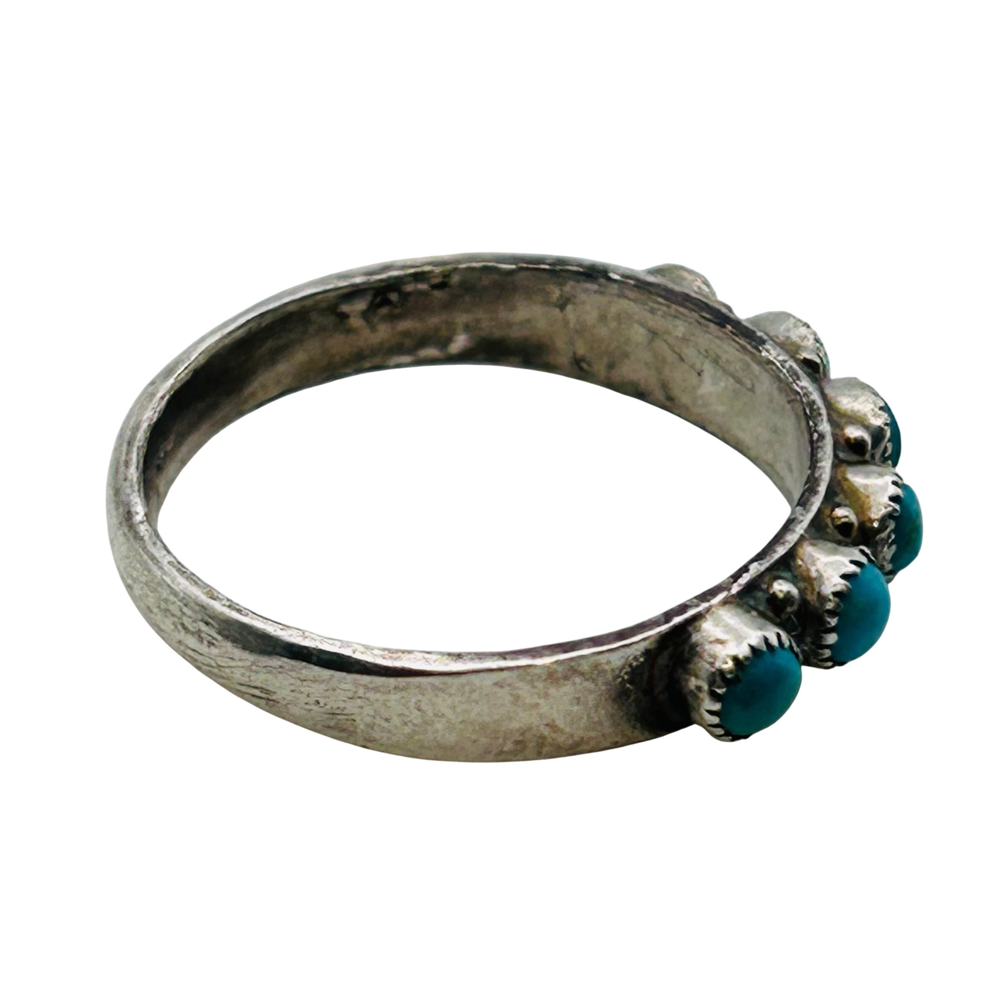 Native Sterling Snake Eye Ring Sz 5.5