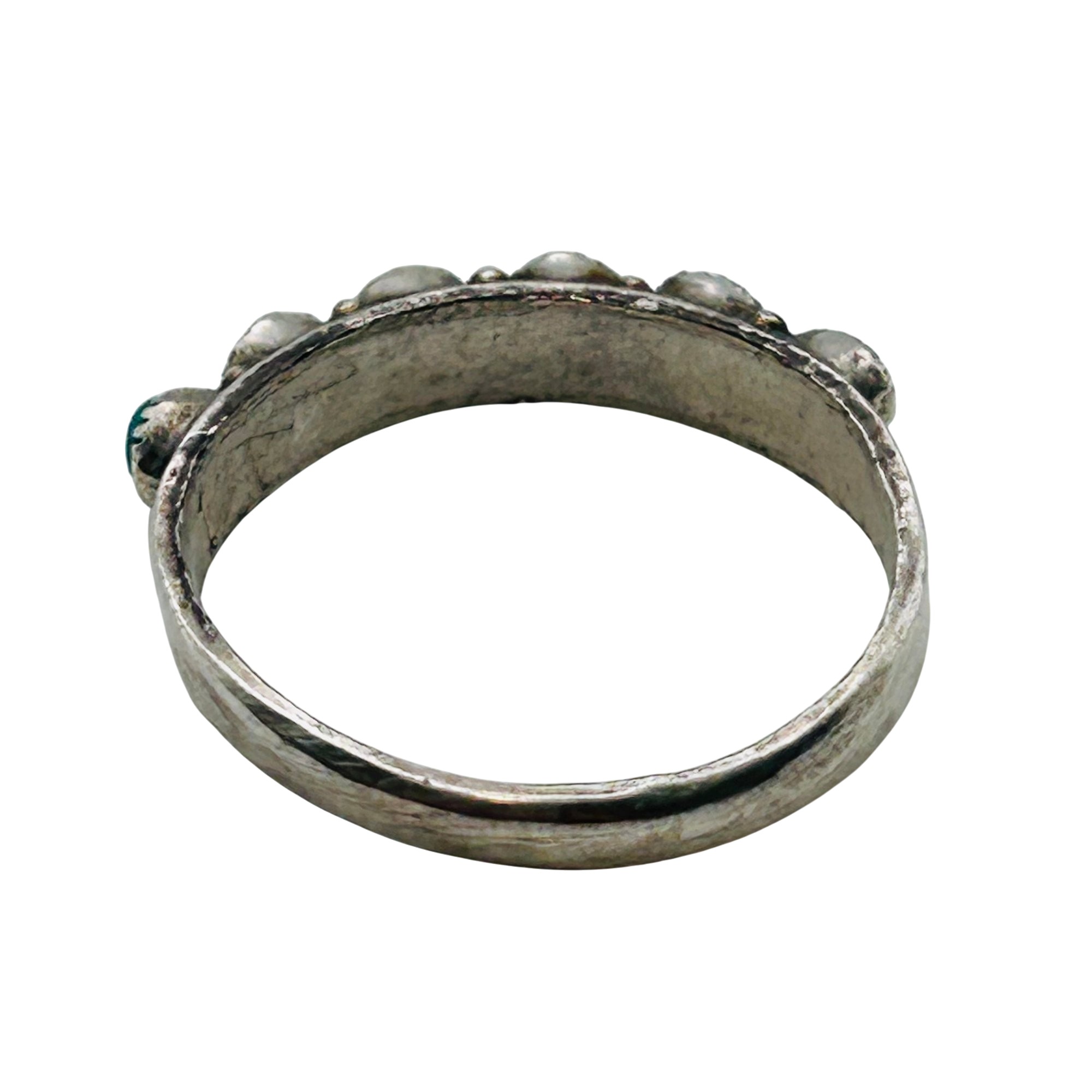 Native Sterling Snake Eye Ring Sz 5.5