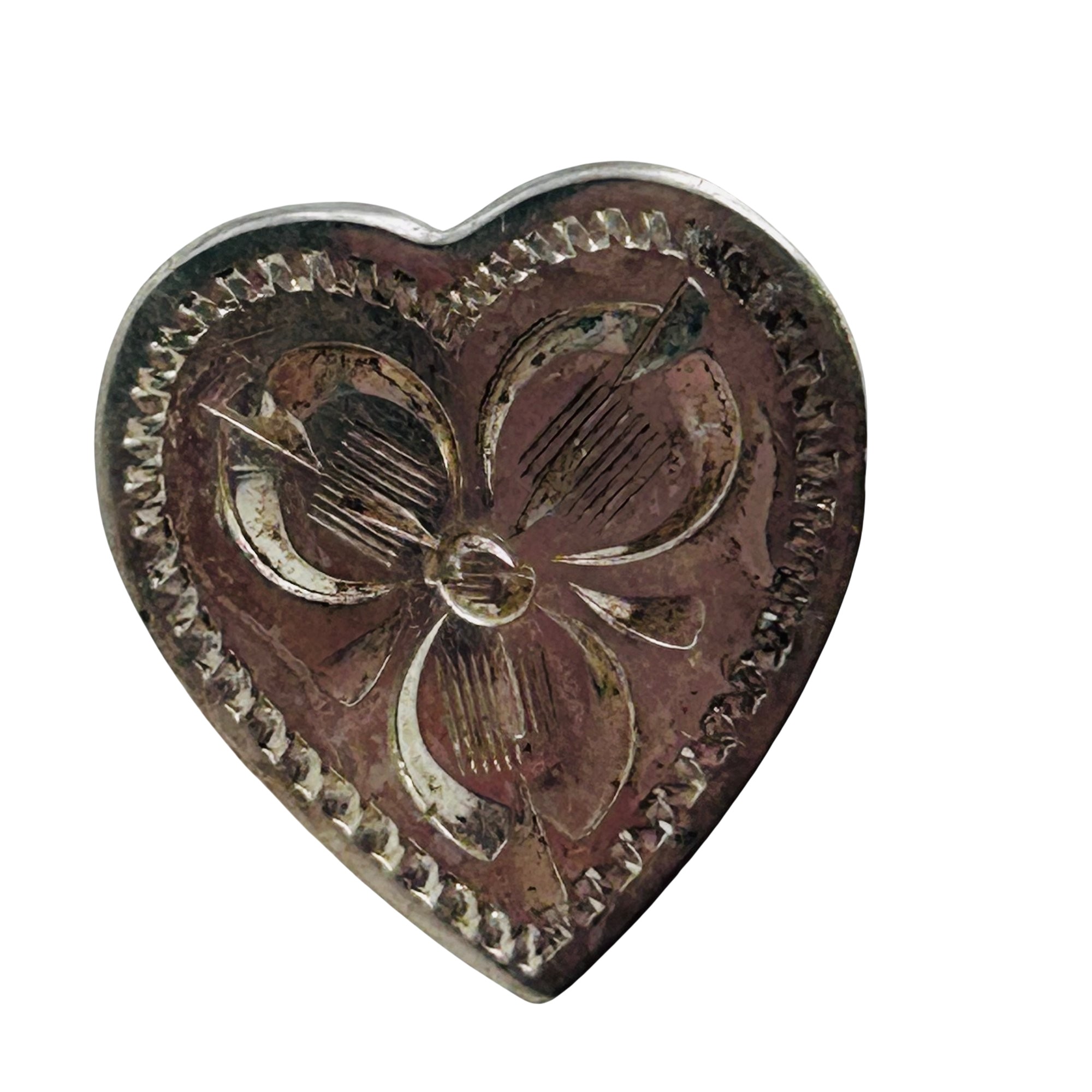 Navajo Sterling Stamped Heart Earrings