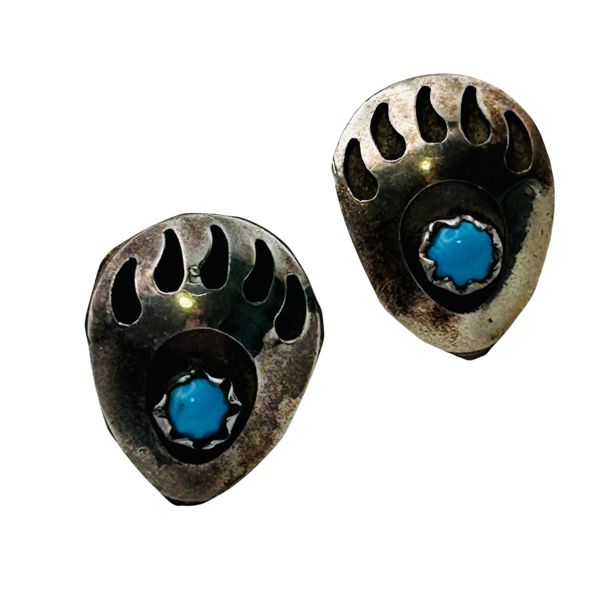 Native Sterling Bear Claw Earrings
