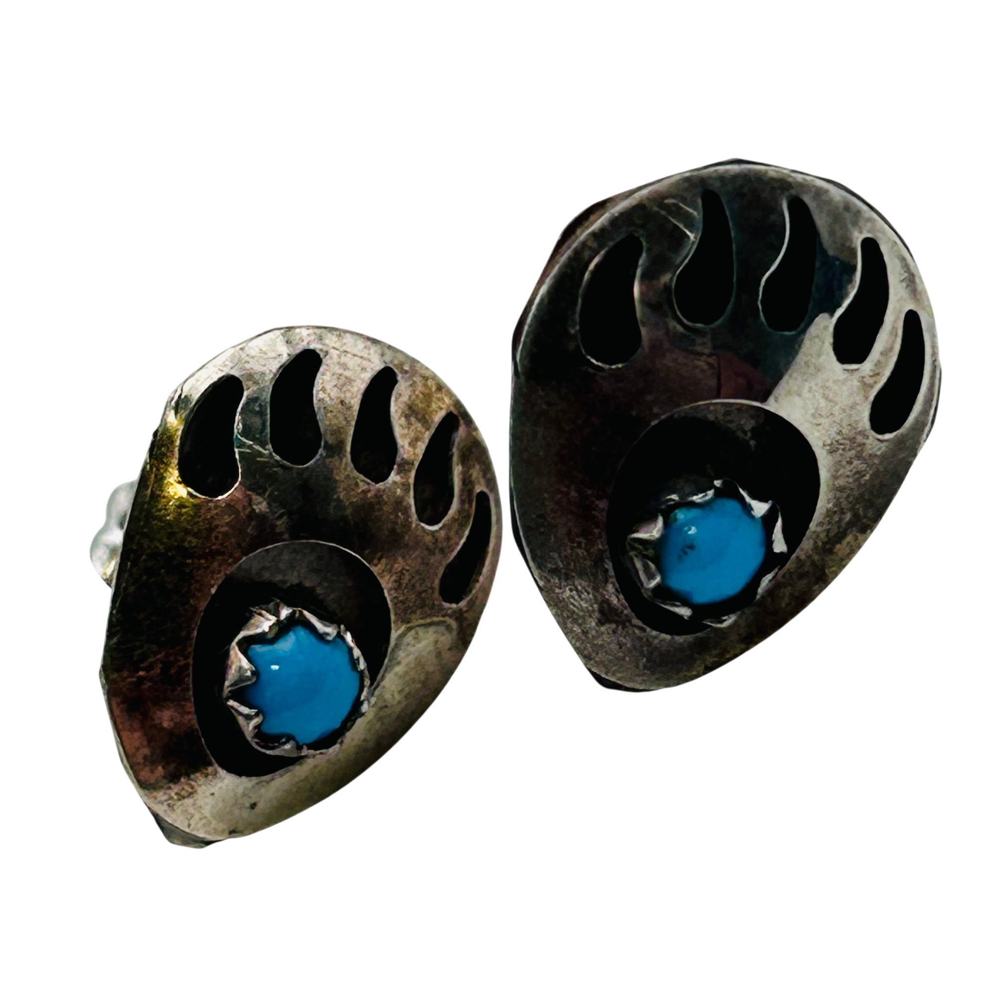 Native Sterling Bear Claw Earrings