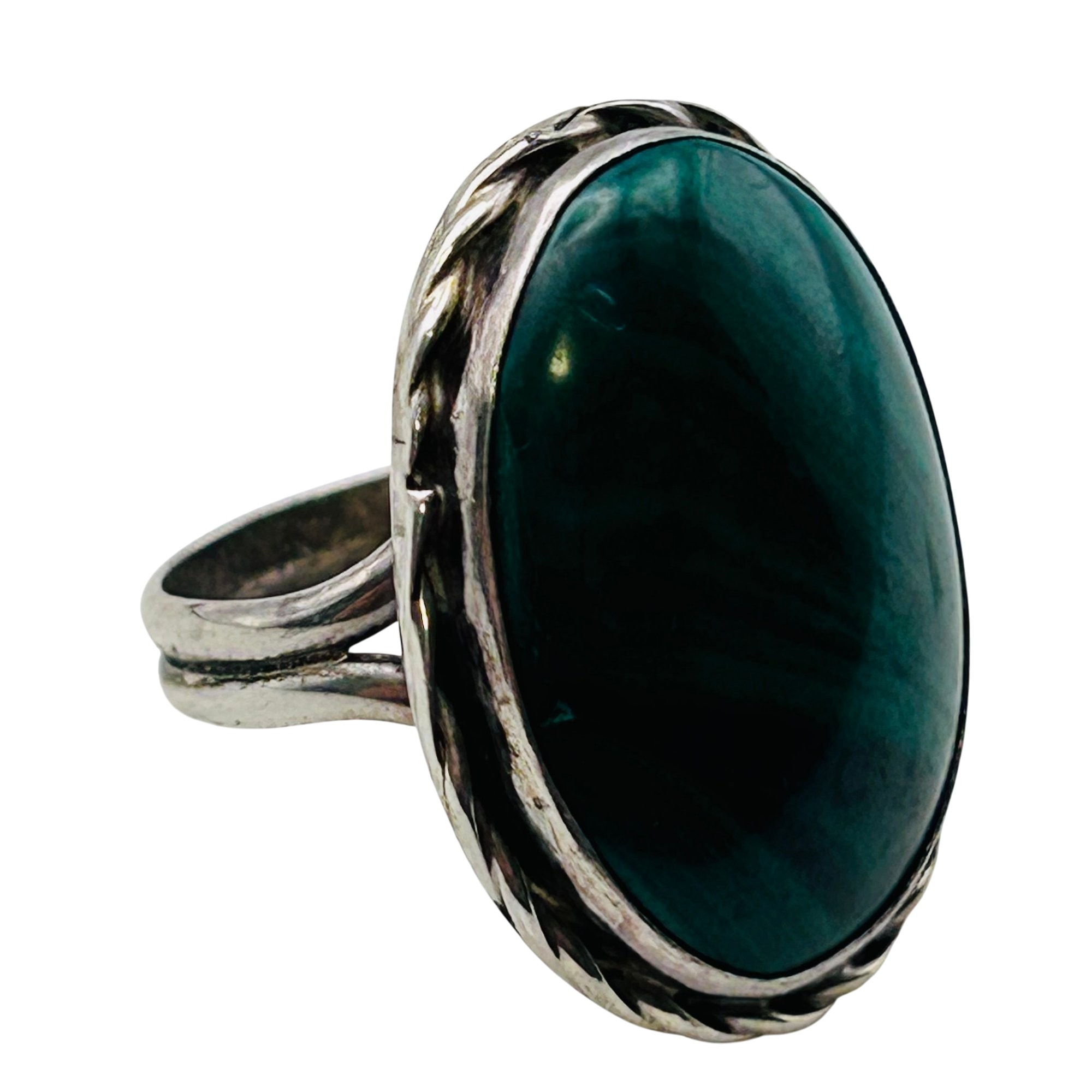 Navajo Sterling Malachite Ring Sz 6