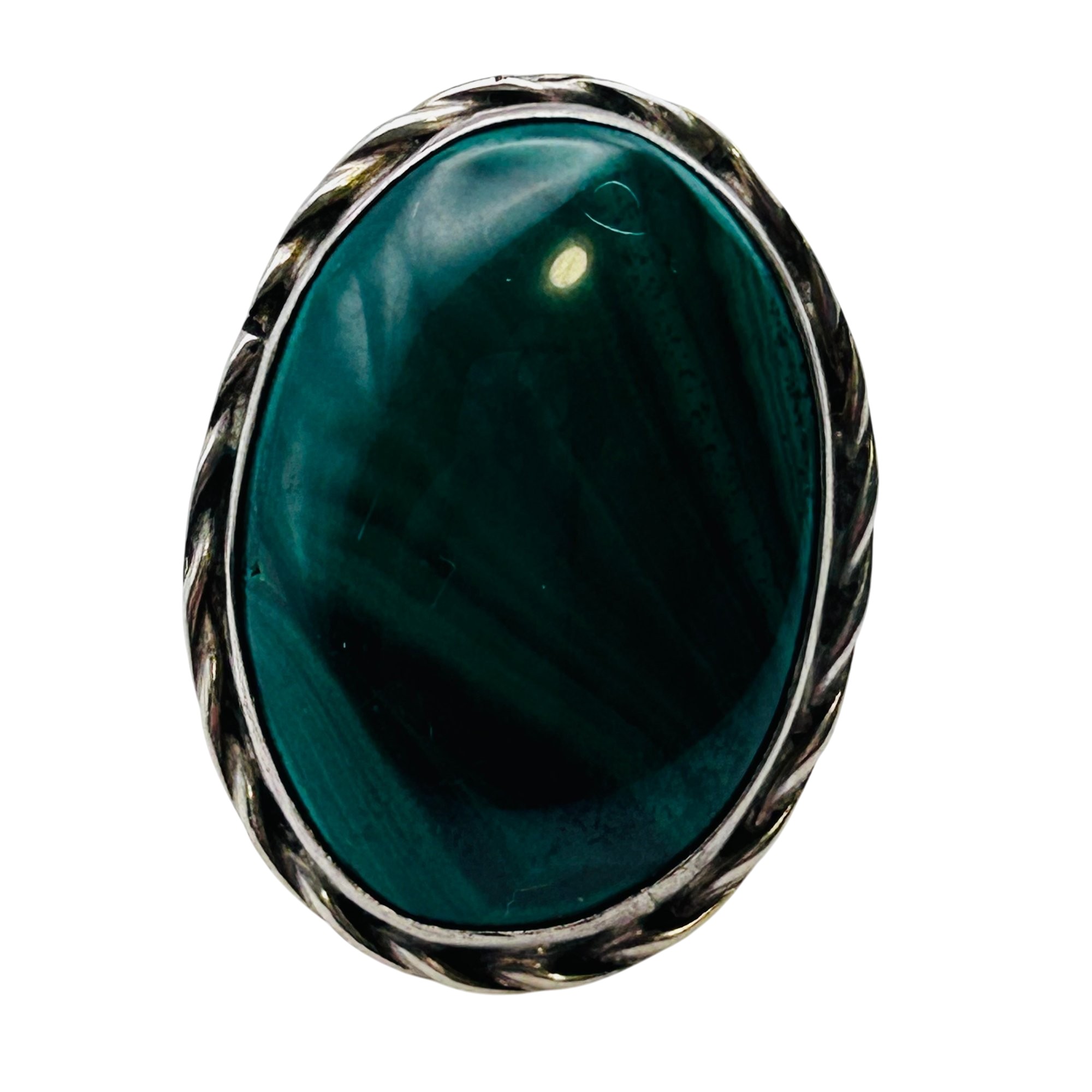 Navajo Sterling Malachite Ring Sz 6