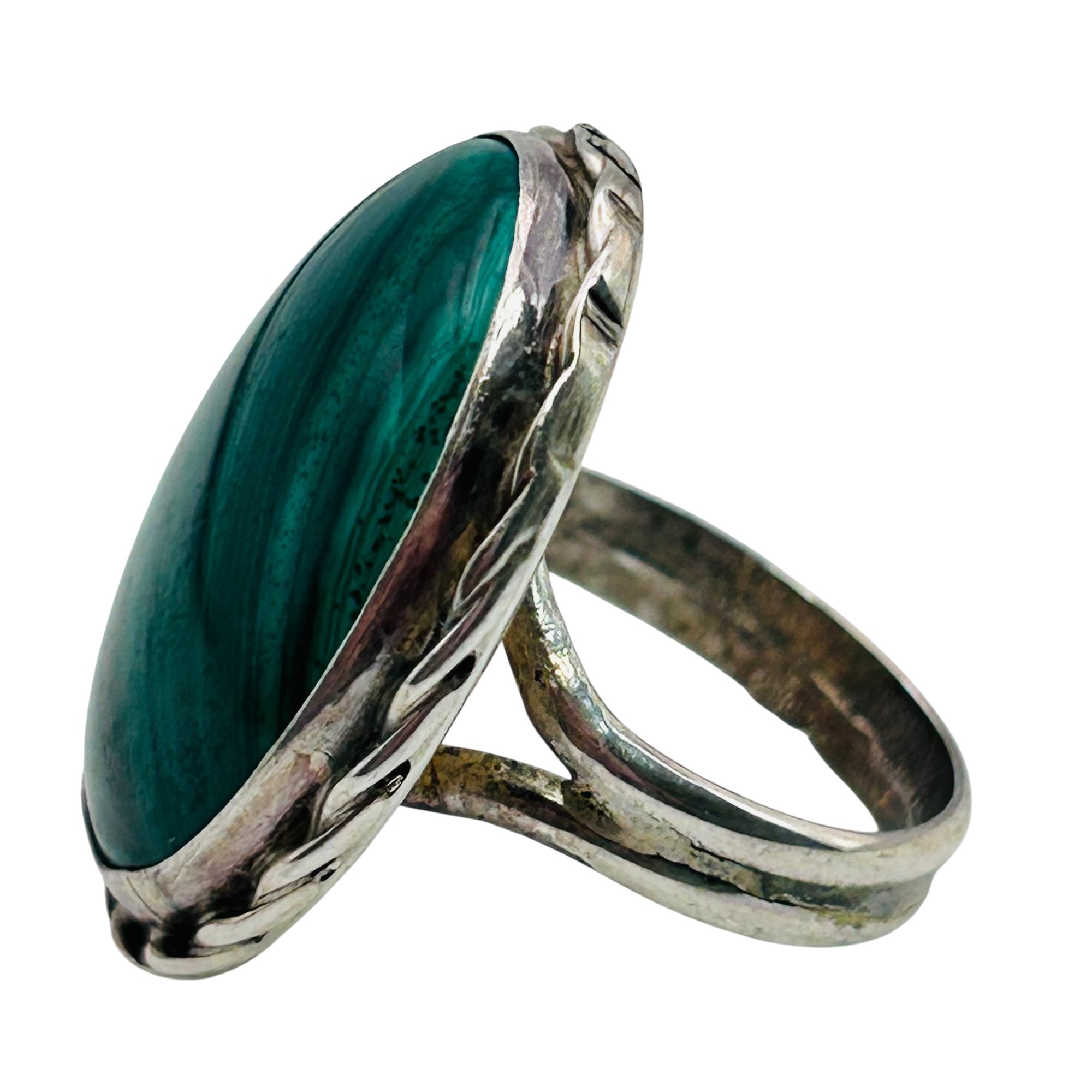 Navajo Sterling Malachite Ring Sz 6