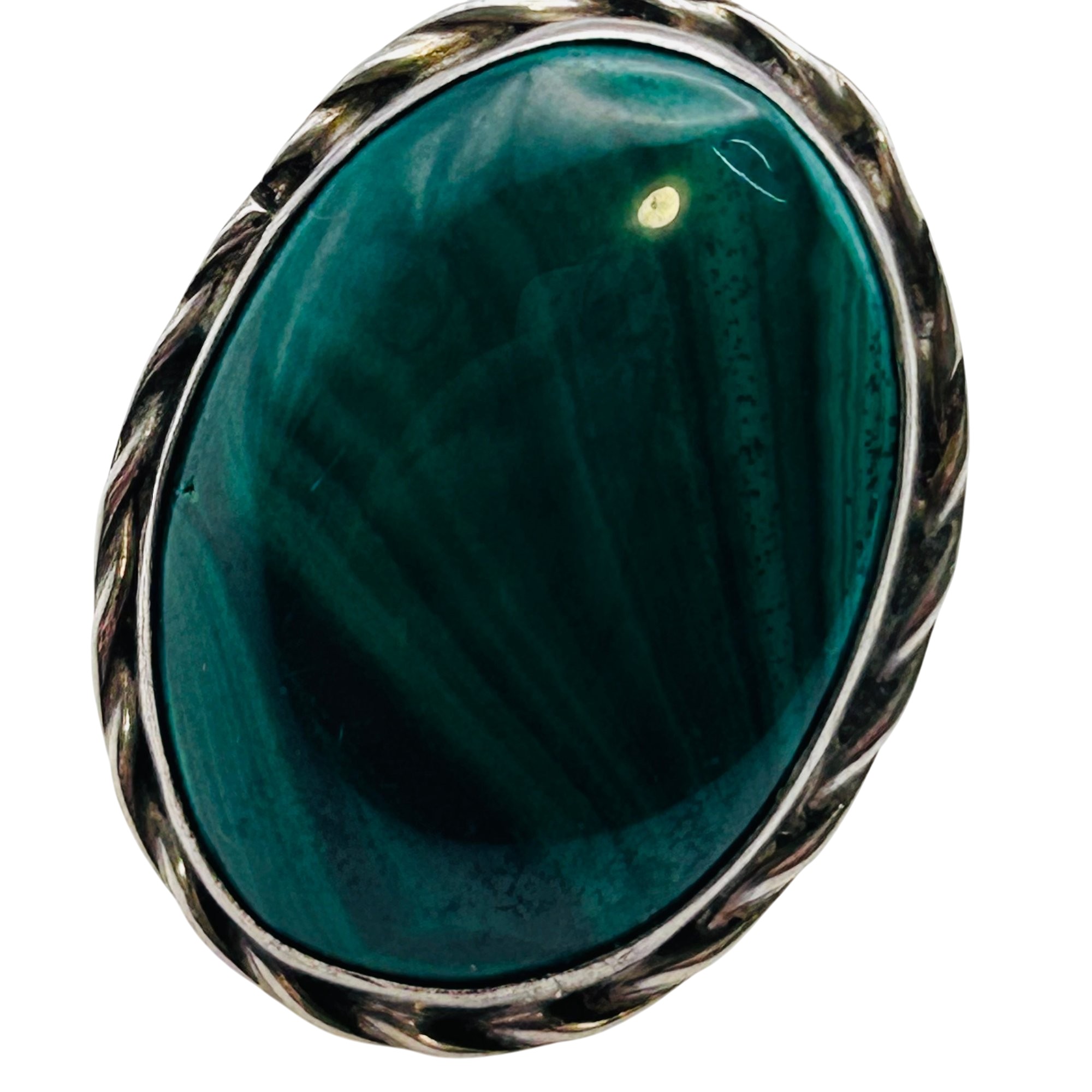 Navajo Sterling Malachite Ring Sz 6