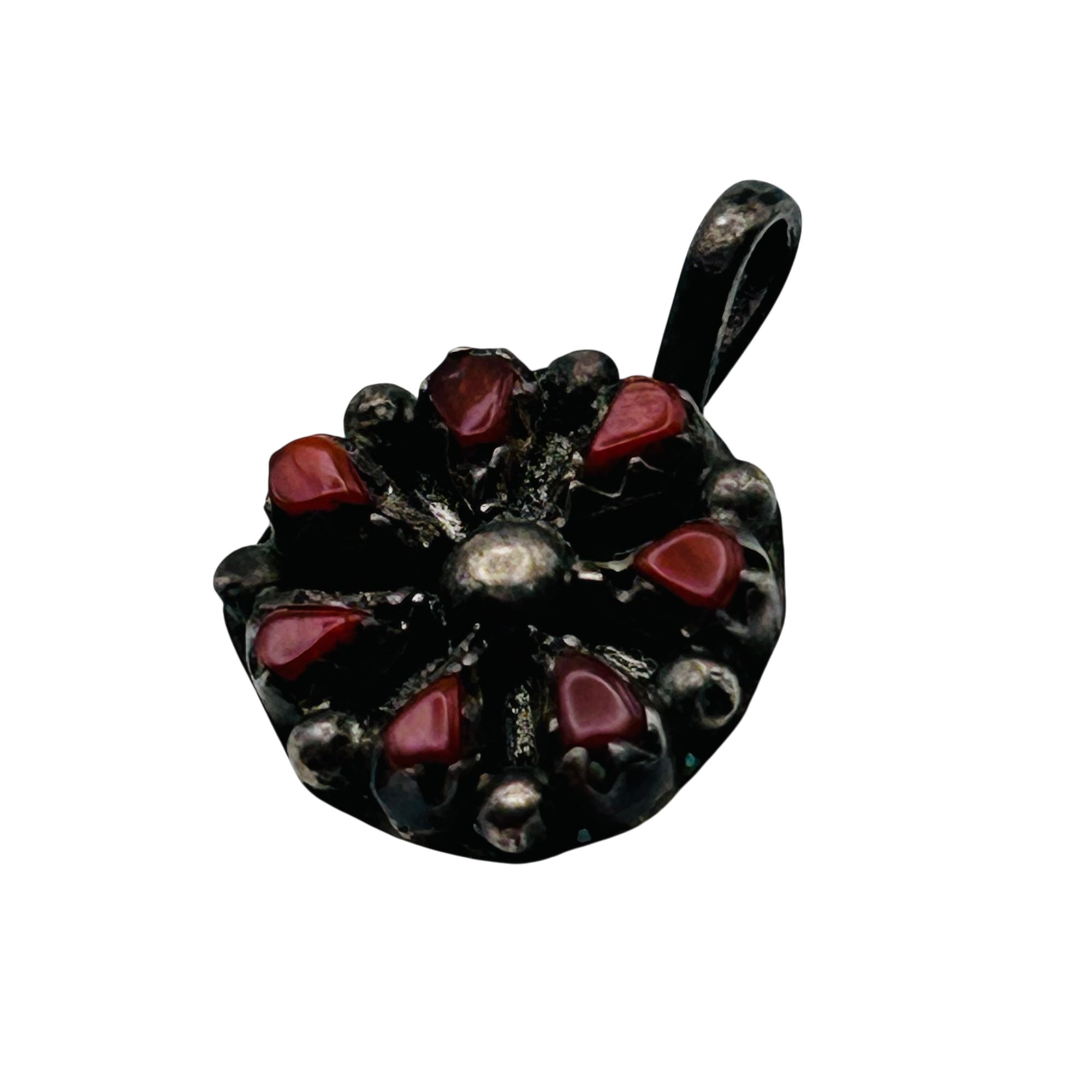 Vintage Zuni Sterling Coral Pendant
