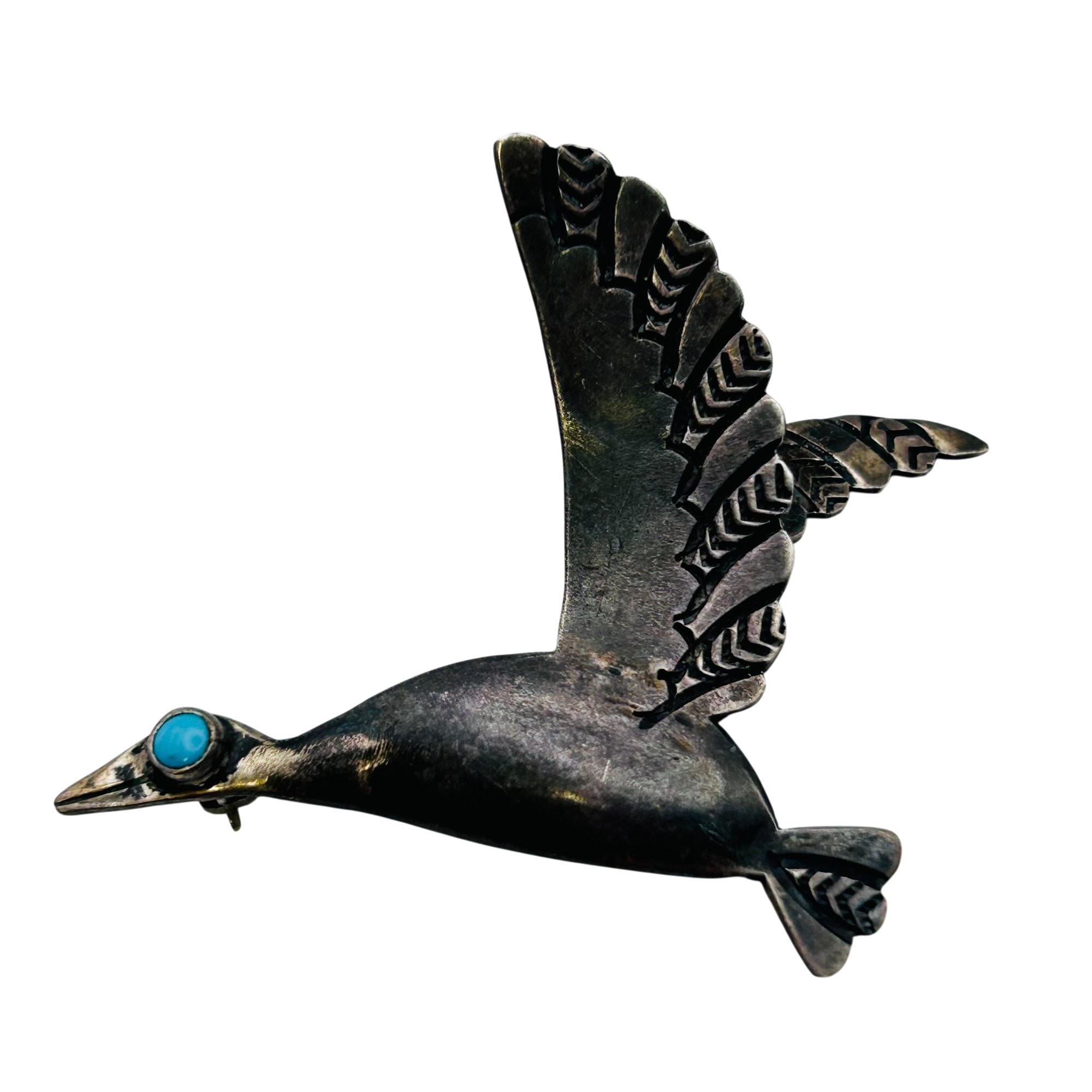 Vintage Navajo Sterling Bird Brooch