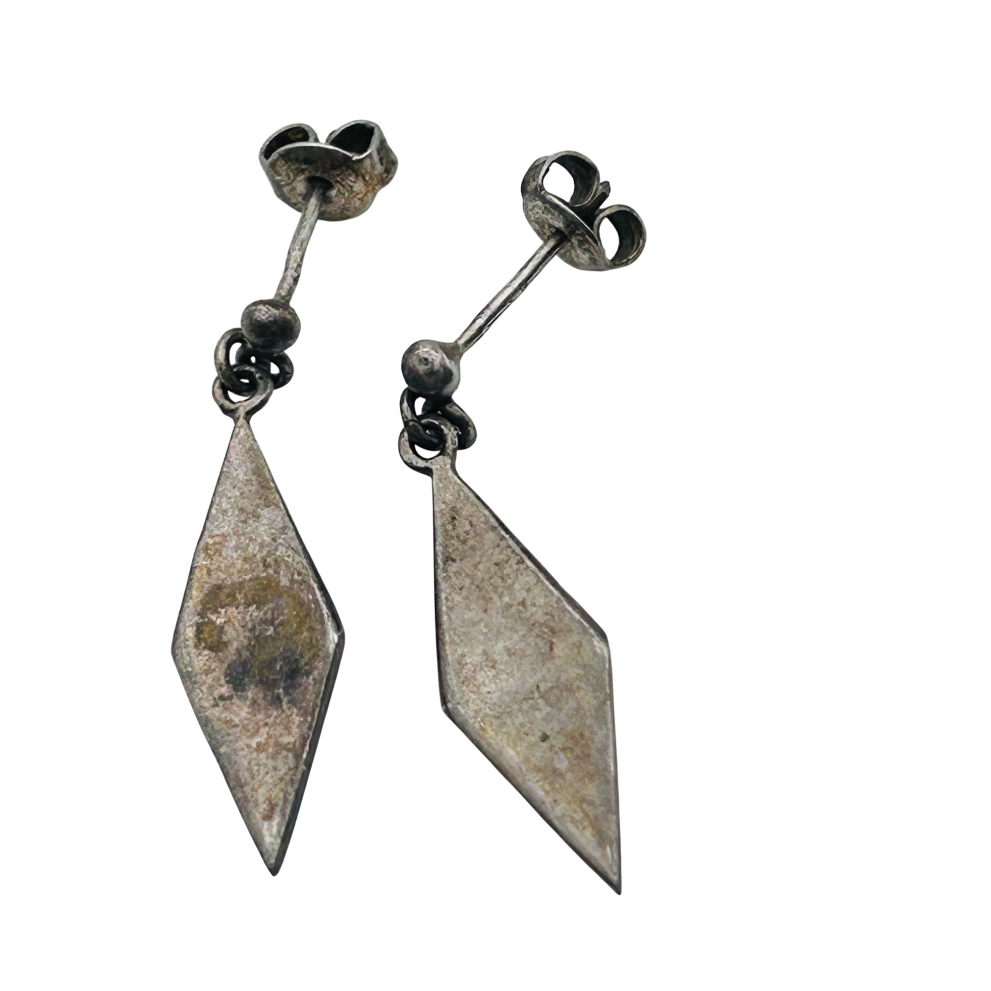 Southwest Sterling Inlay Turquoise Earrings