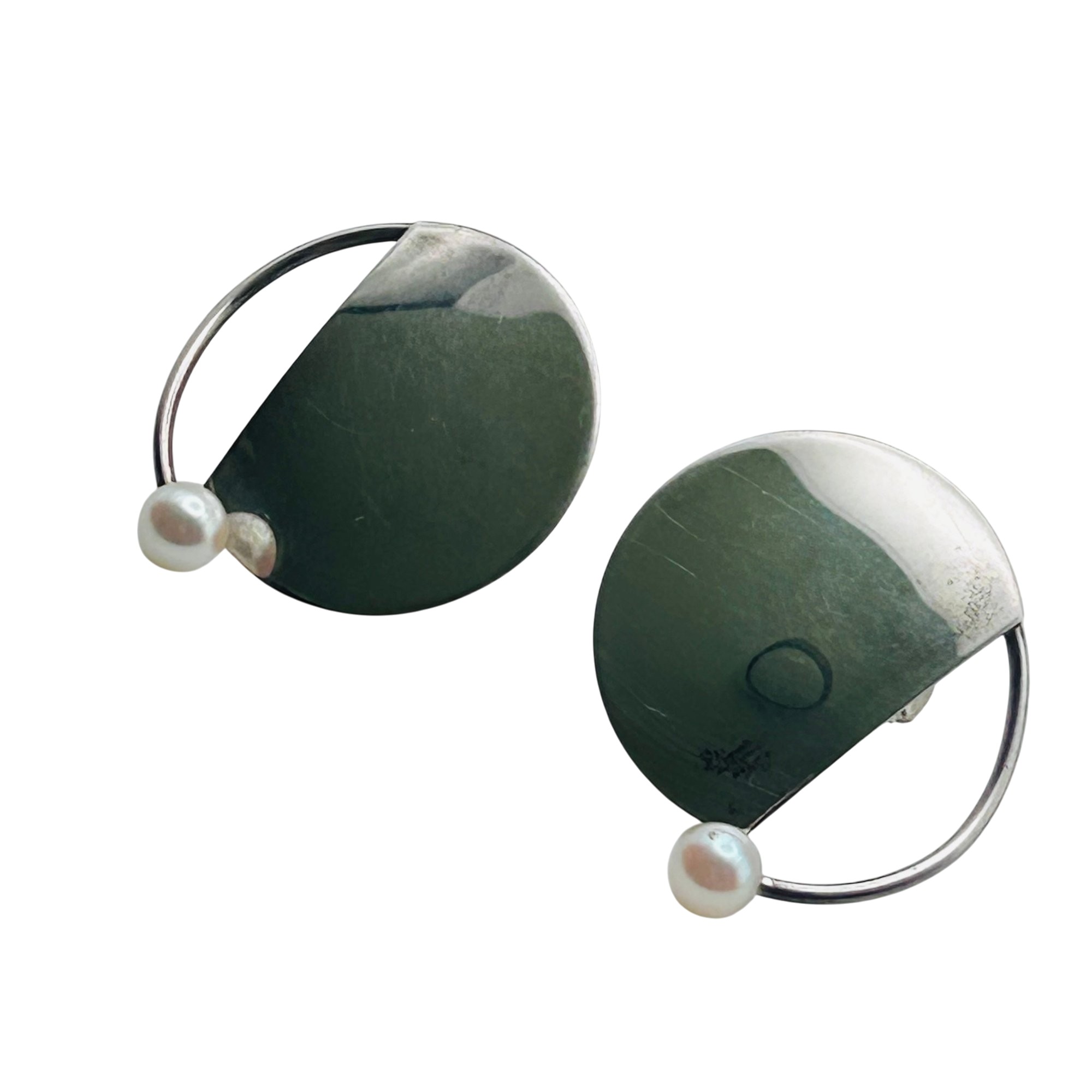 J. Gray Sterling Pearl Earrings