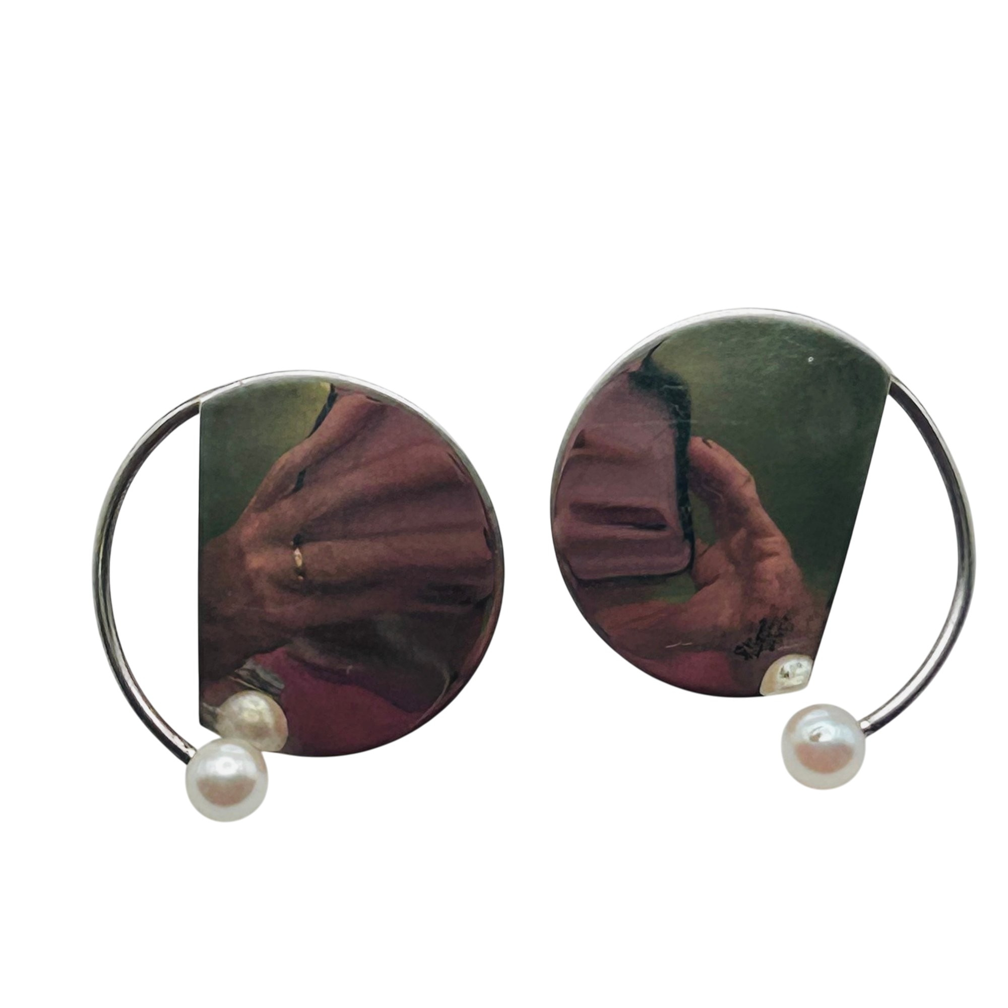 J. Gray Sterling Pearl Earrings
