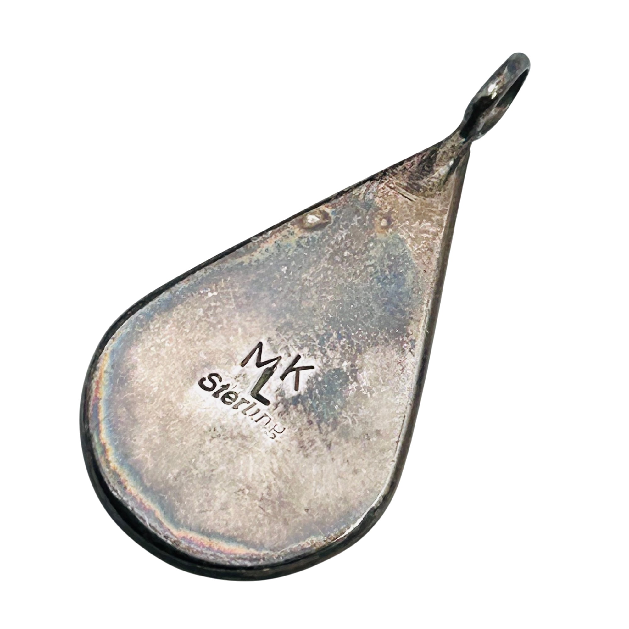 Signed Native Sterling Mother Of Pearl Pendant
