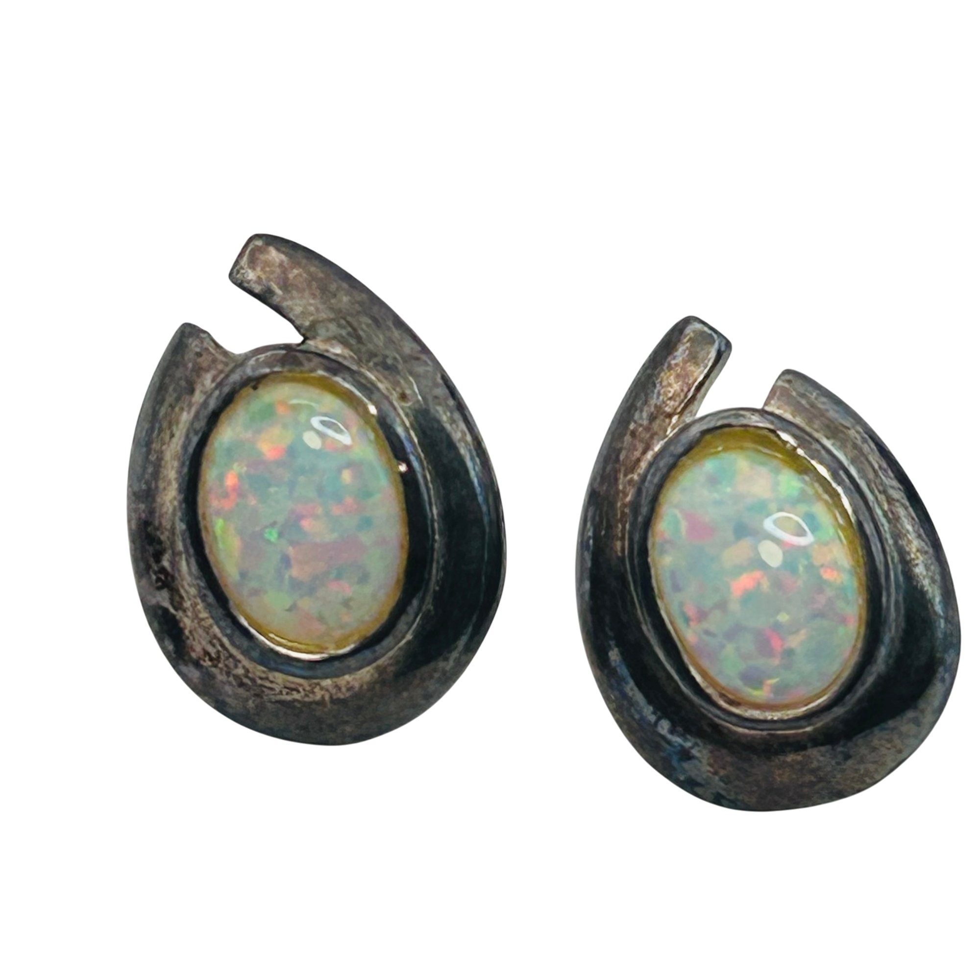 Southwest Sterling Opal Earrings