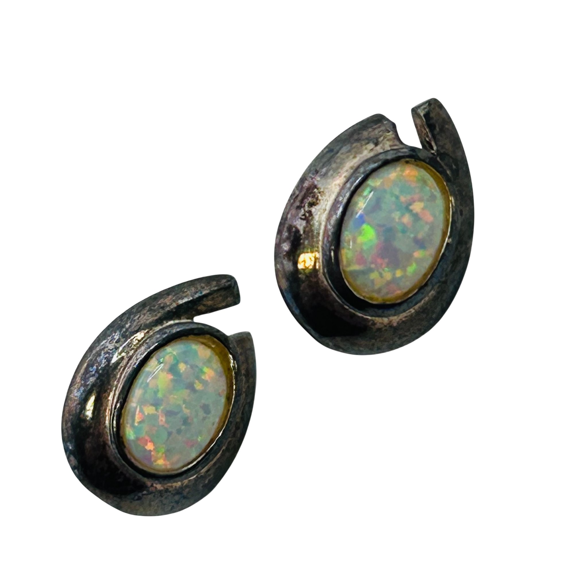 Southwest Sterling Opal Earrings