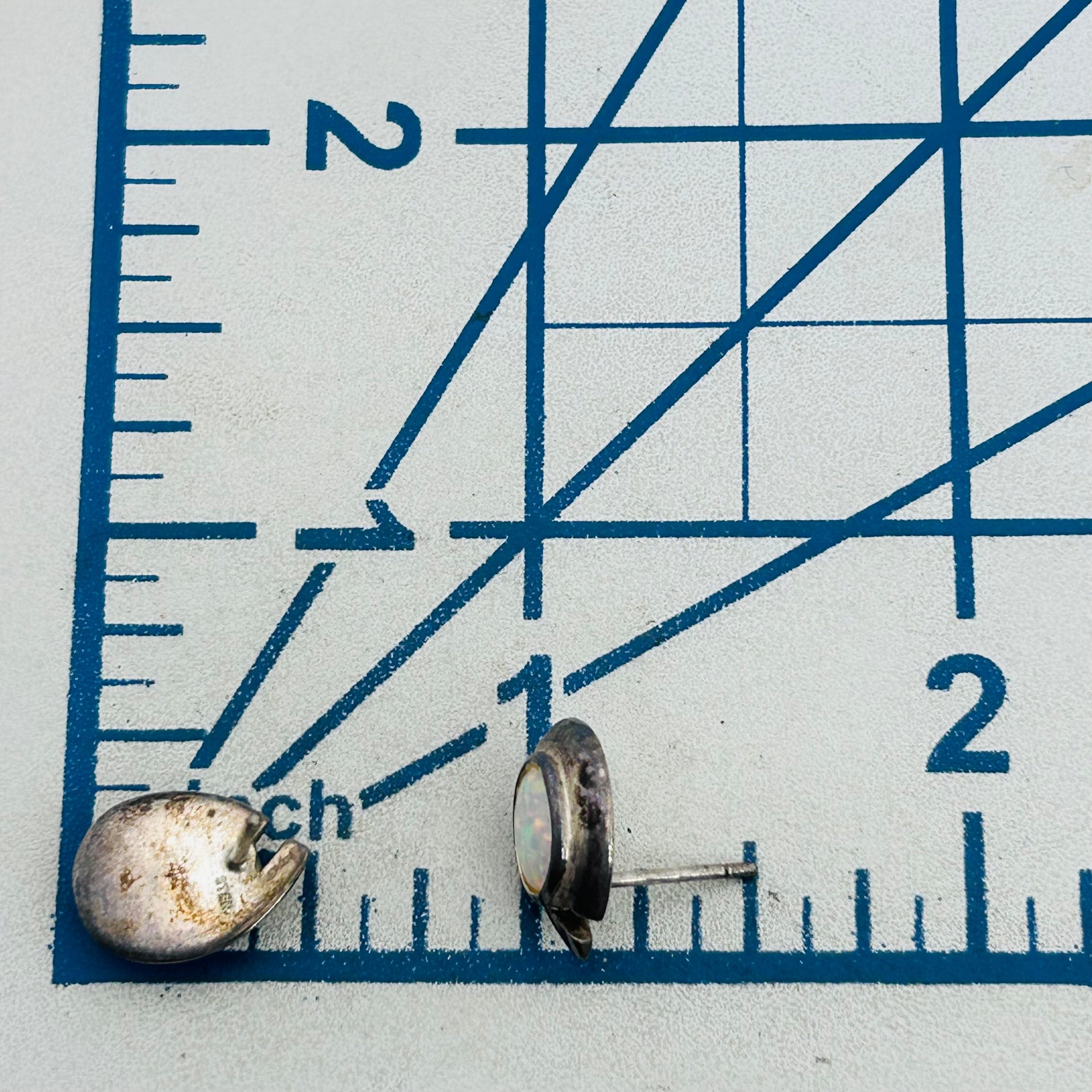 Southwest Sterling Opal Earrings