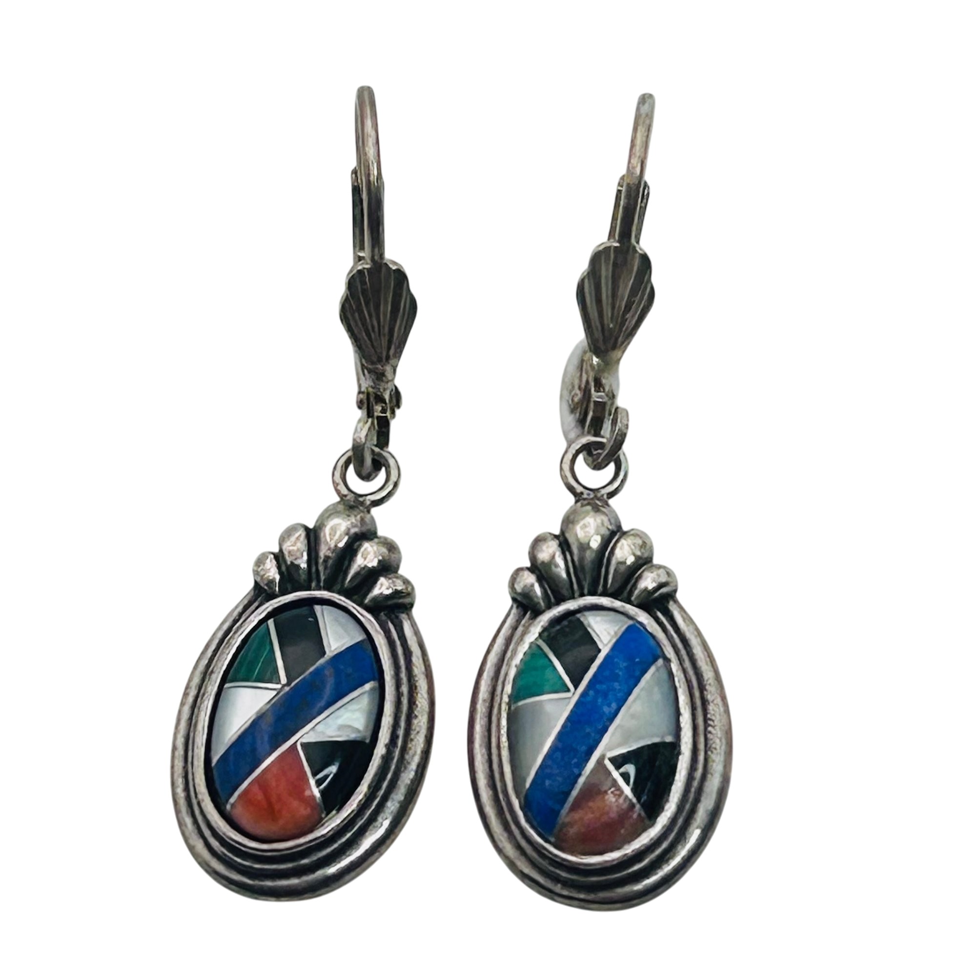 Carolyn Pollack Sterling Inlay Stone Earrings