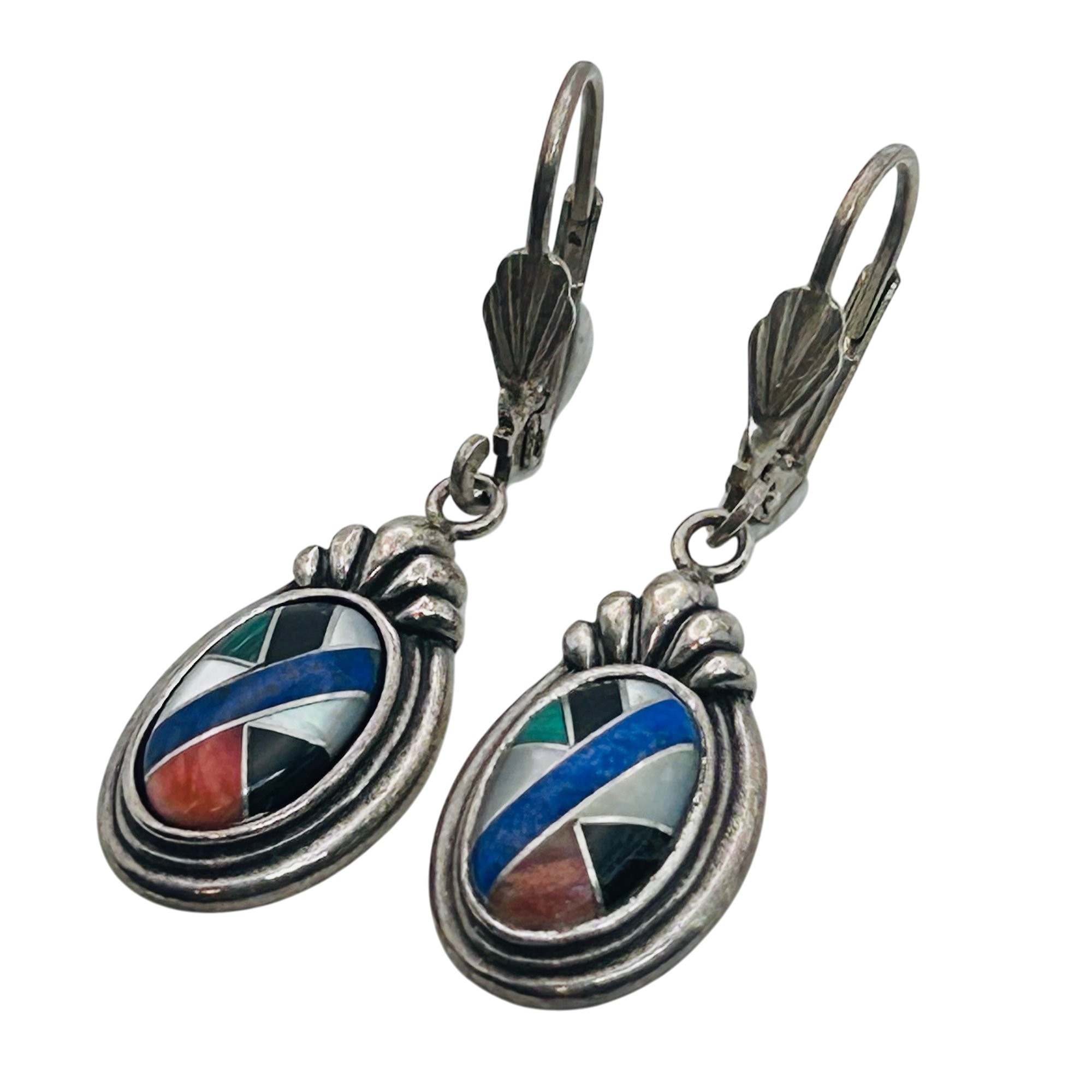 Carolyn Pollack Sterling Inlay Stone Earrings