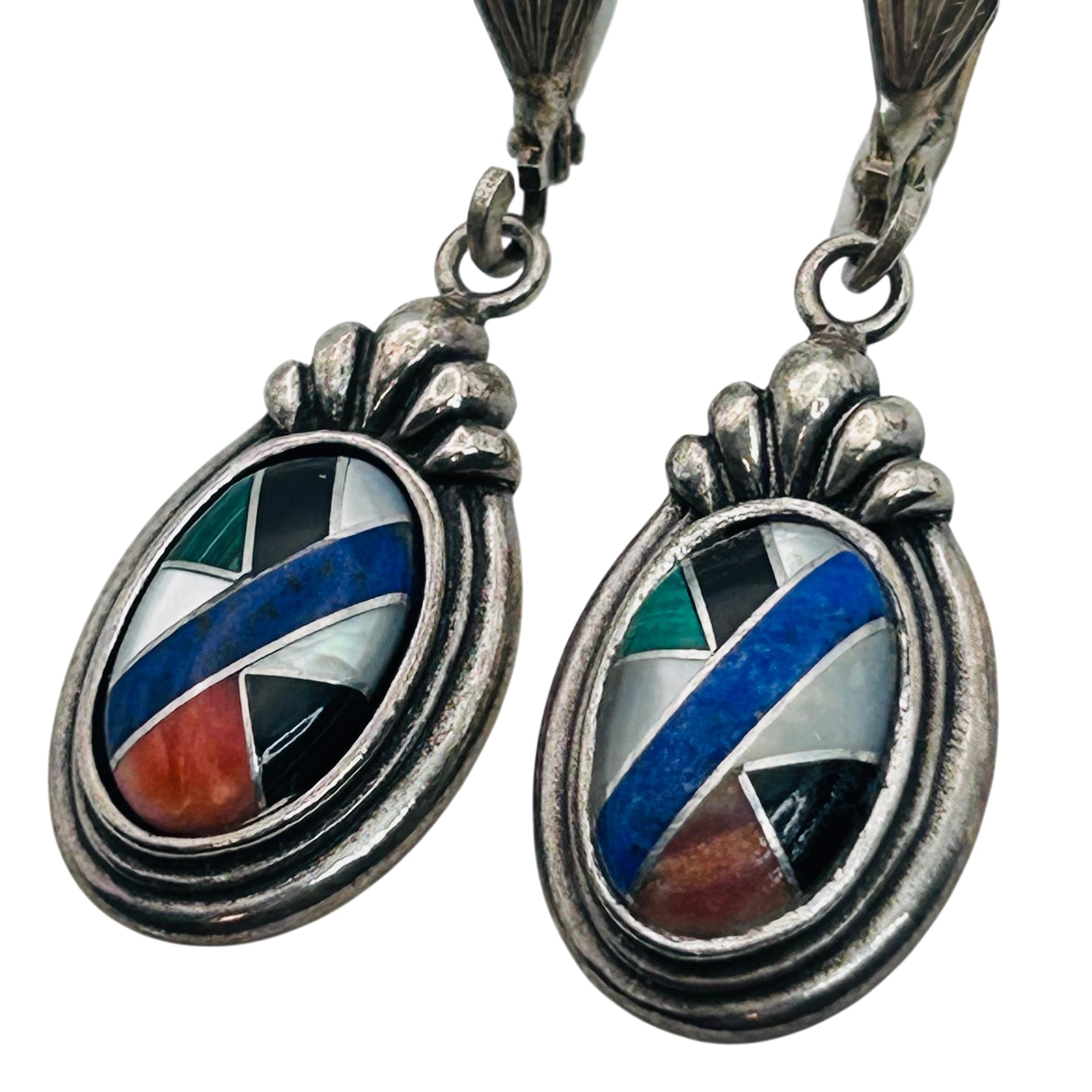 Carolyn Pollack Sterling Inlay Stone Earrings