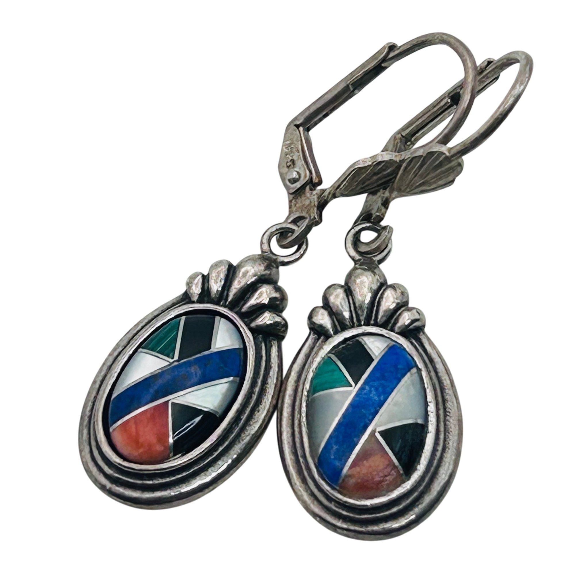Carolyn Pollack Sterling Inlay Stone Earrings