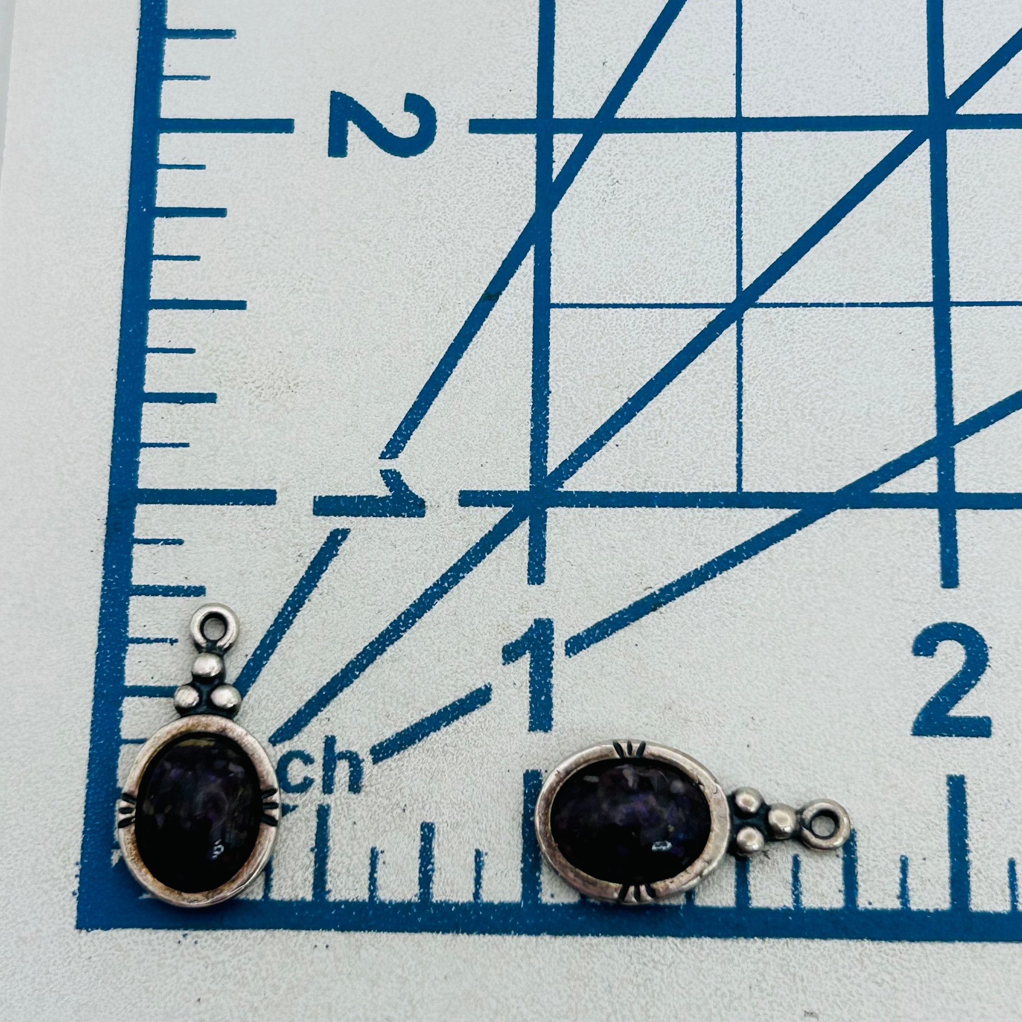 Carolyn Pollack Sterling Purple Stone Earrings